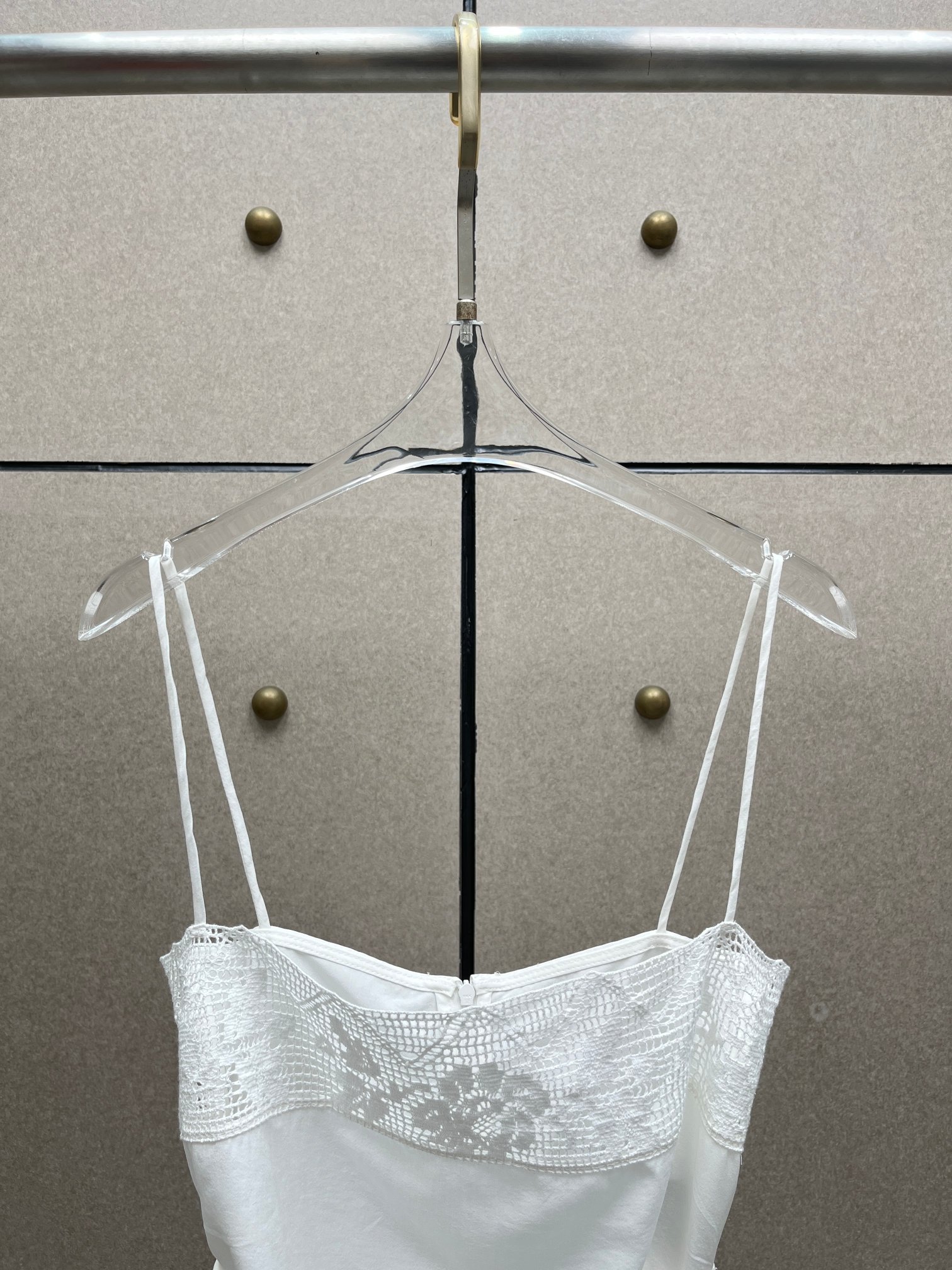 ❤️棉质宽花边收褶吊带上衣！两色 SML