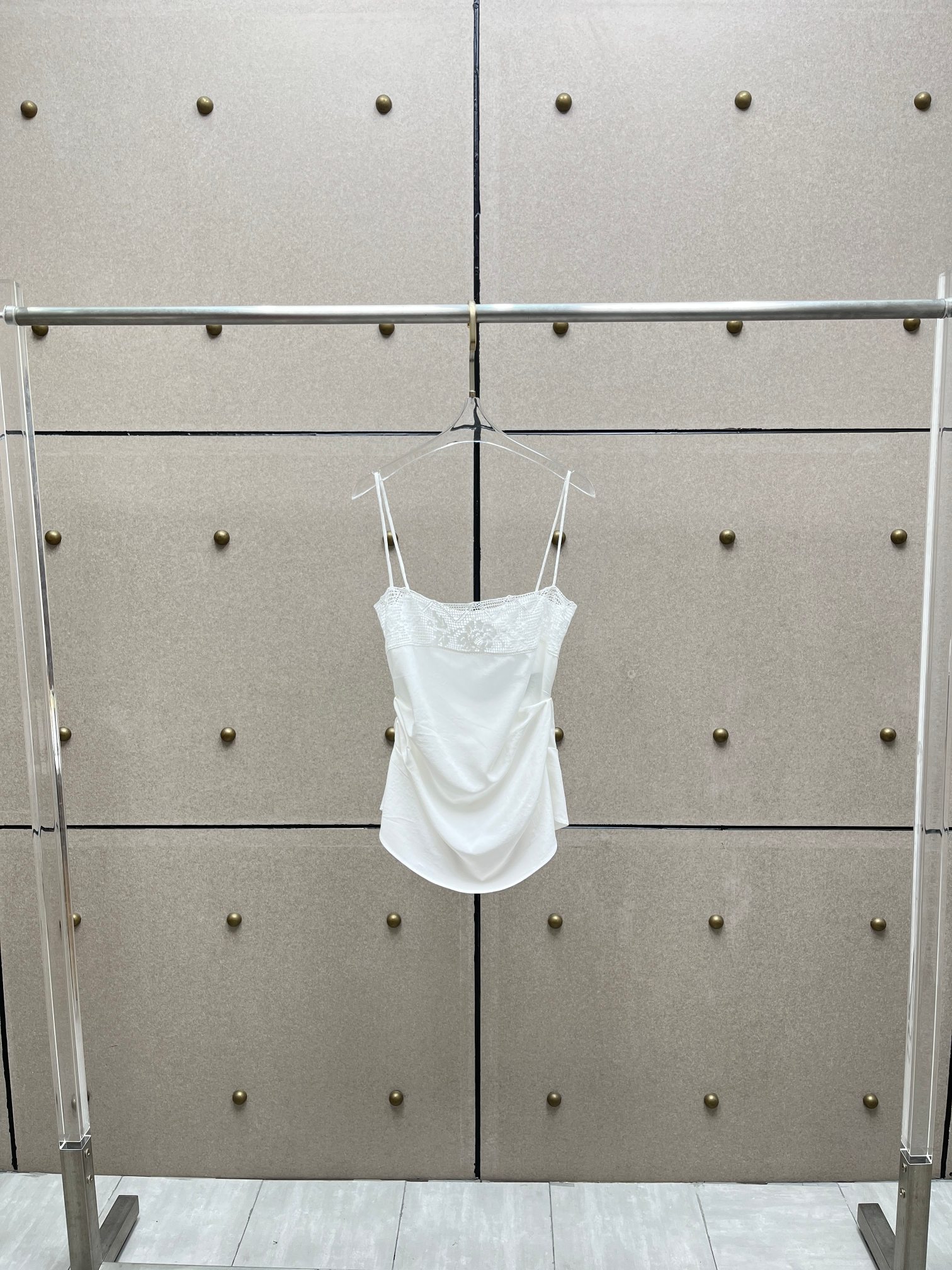 ❤️棉质宽花边收褶吊带上衣！两色 SML