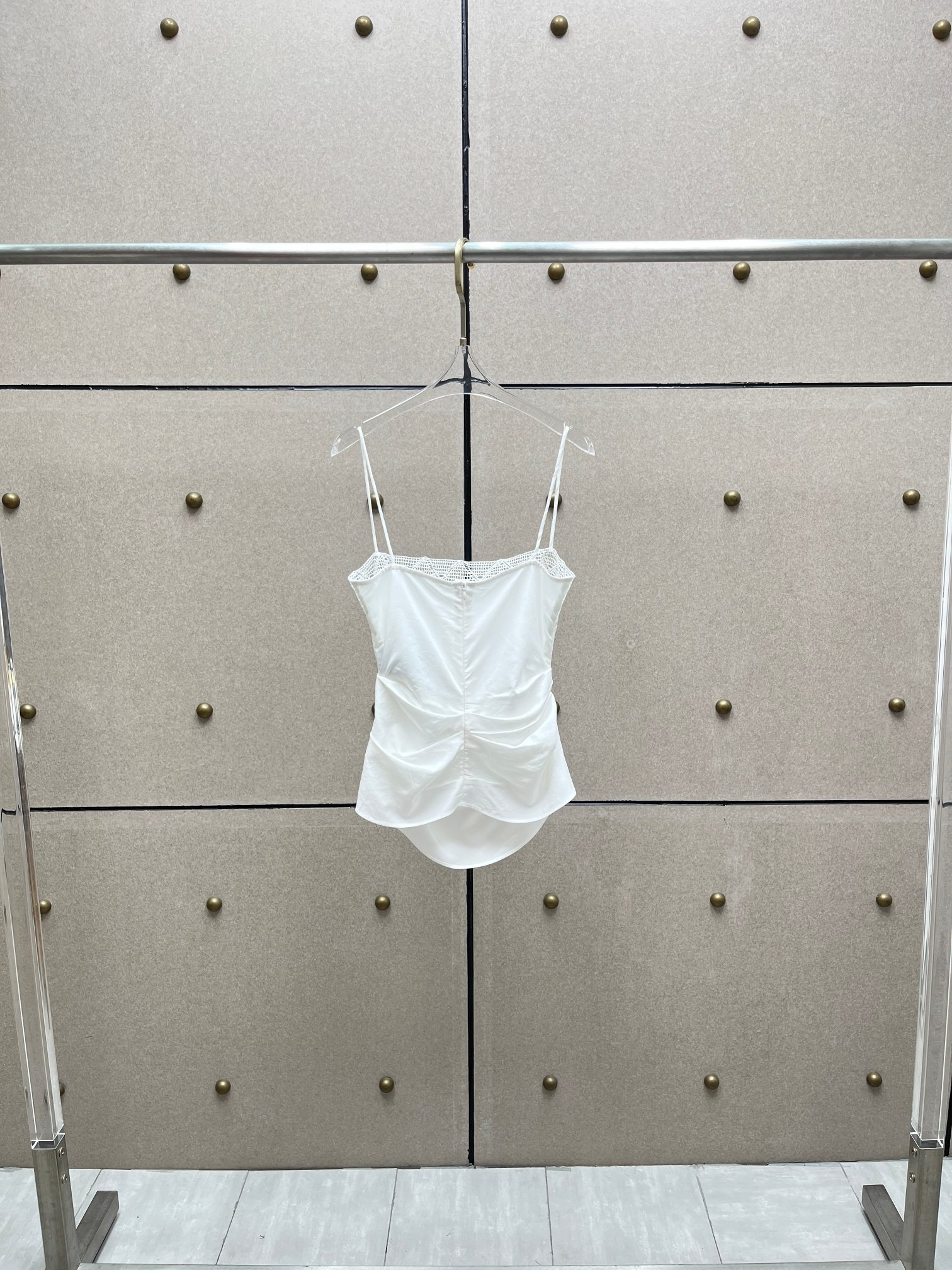 ❤️棉质宽花边收褶吊带上衣！两色 SML