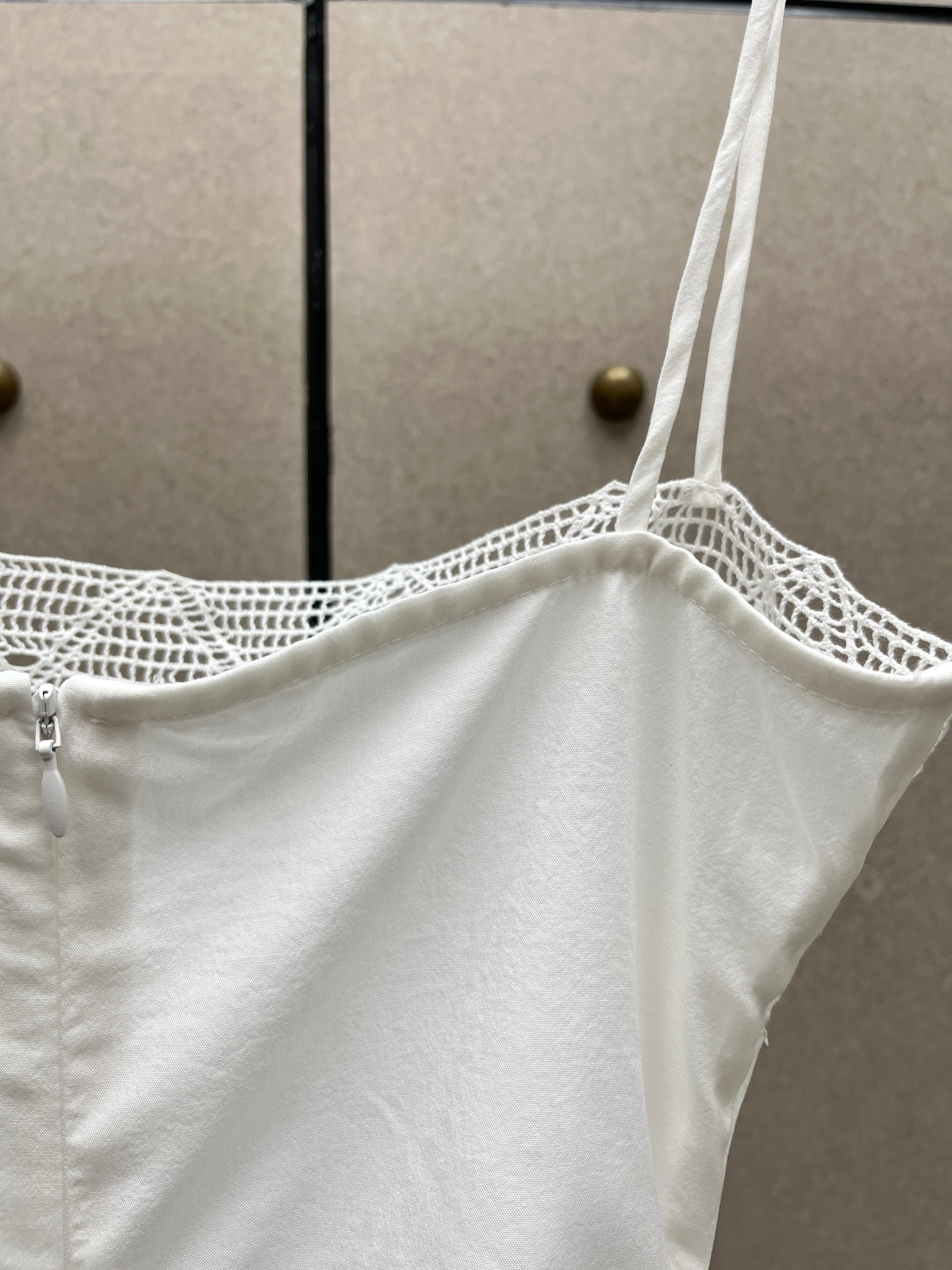 ❤️棉质宽花边收褶吊带上衣！两色 SML