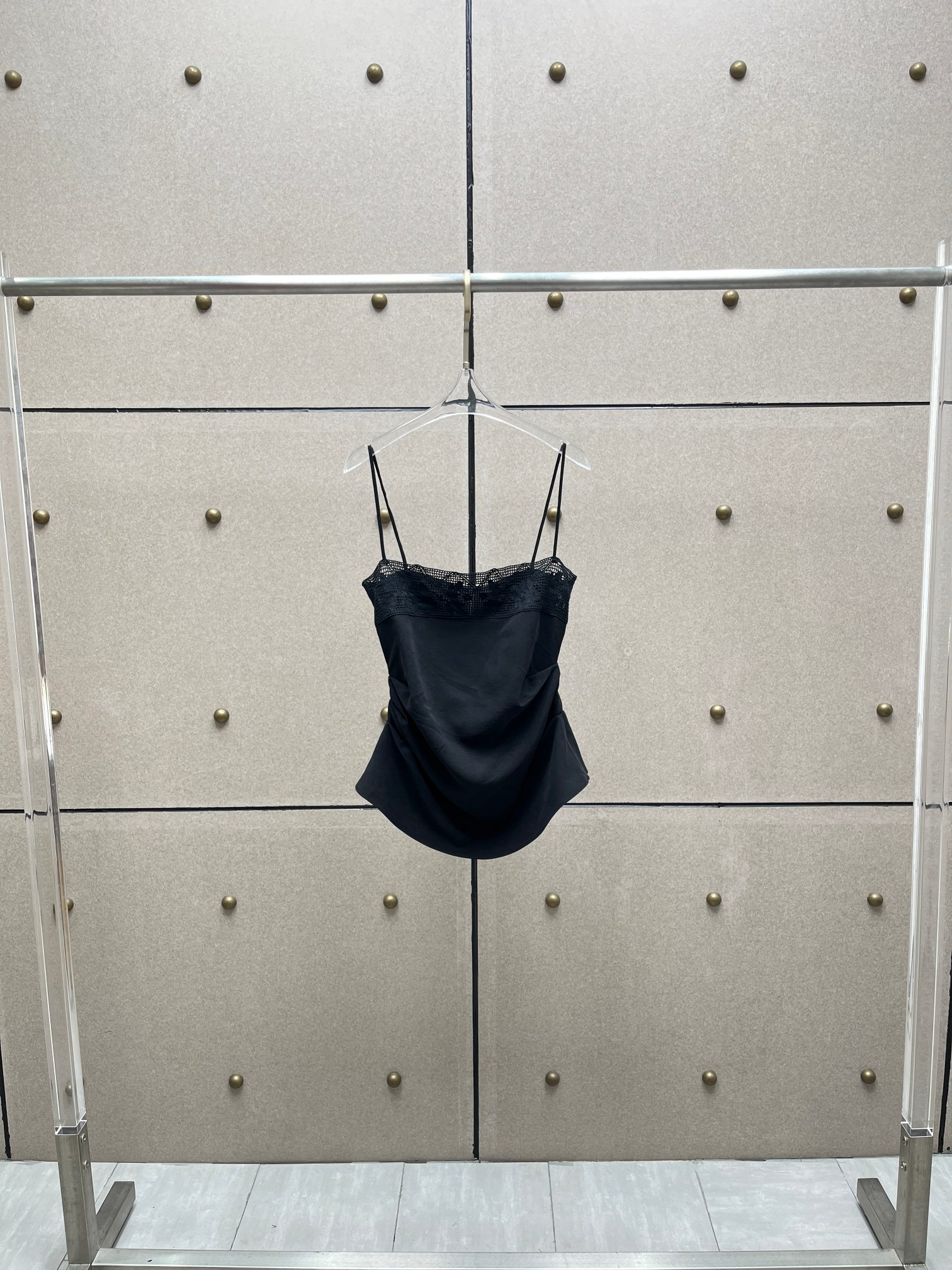 ❤️棉质宽花边收褶吊带上衣！两色 SML