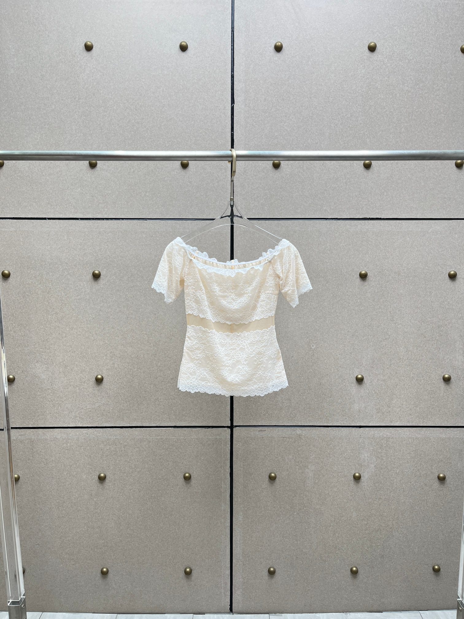 ❤️蕾丝花边拼接露肩短袖上衣！SML