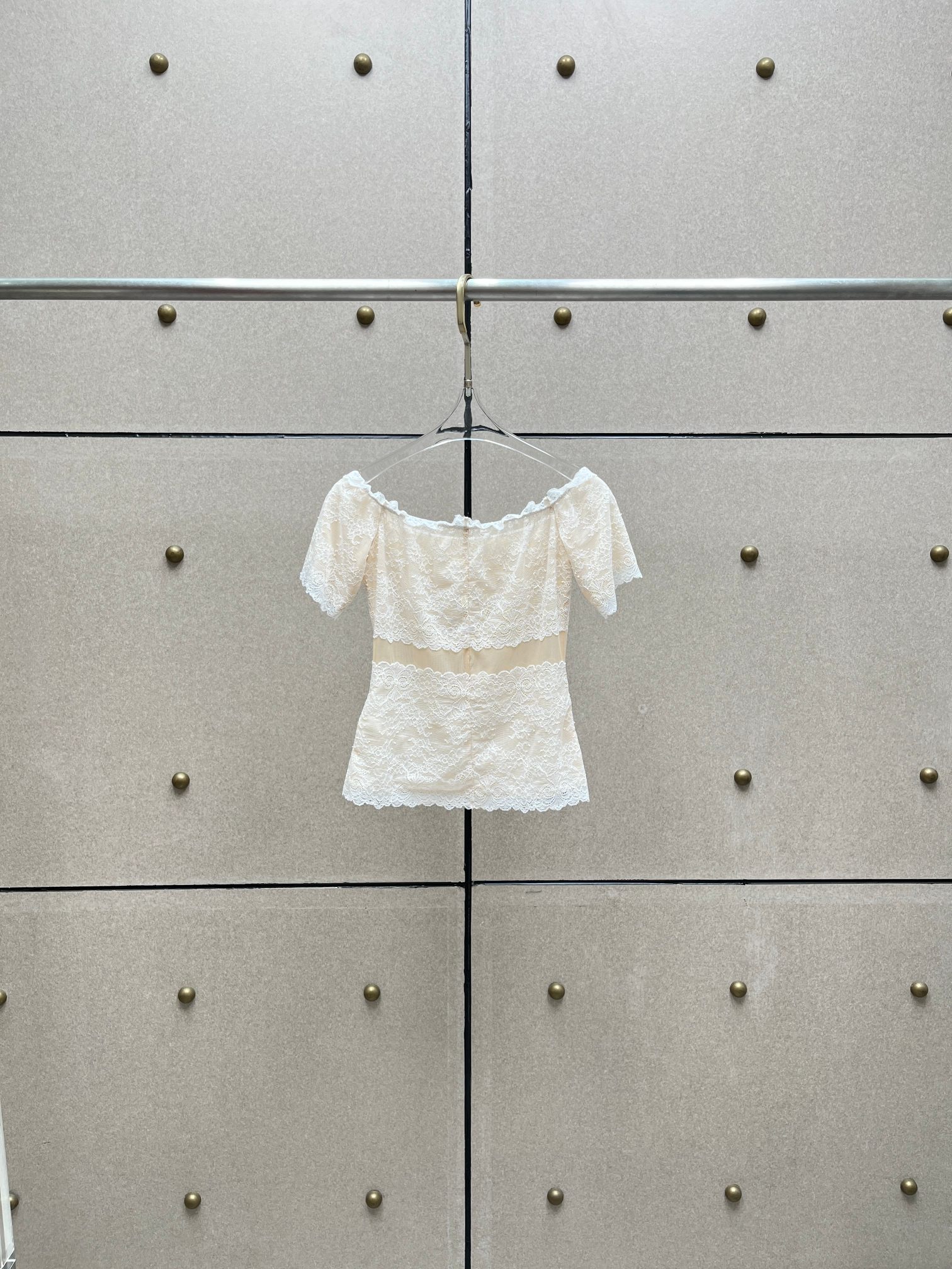 ❤️蕾丝花边拼接露肩短袖上衣！SML