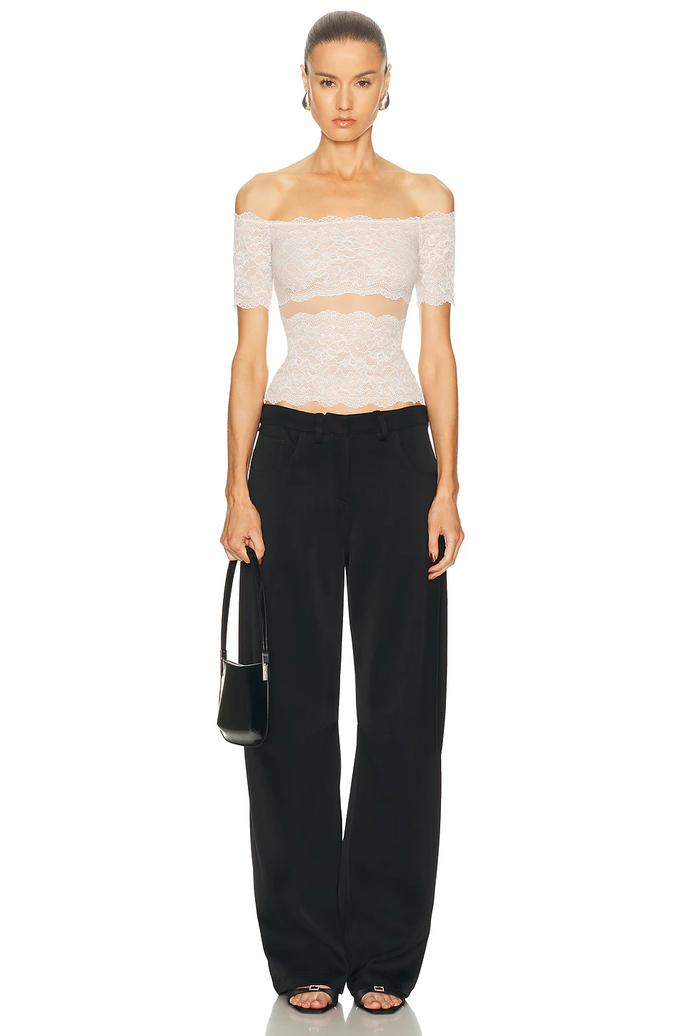 ❤️蕾丝花边拼接露肩短袖上衣！SML