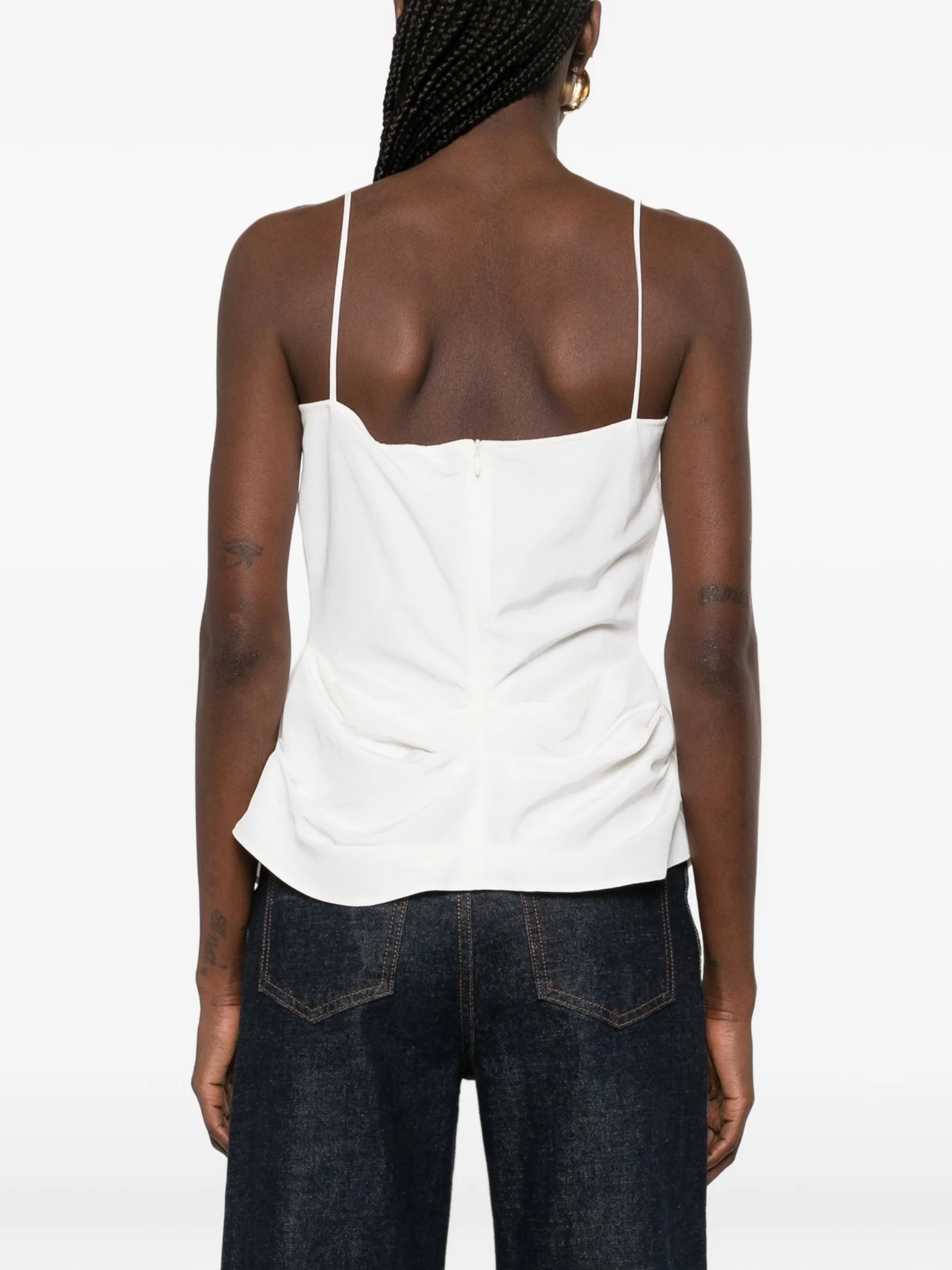 ❤️棉质宽花边收褶吊带上衣！两色 SML