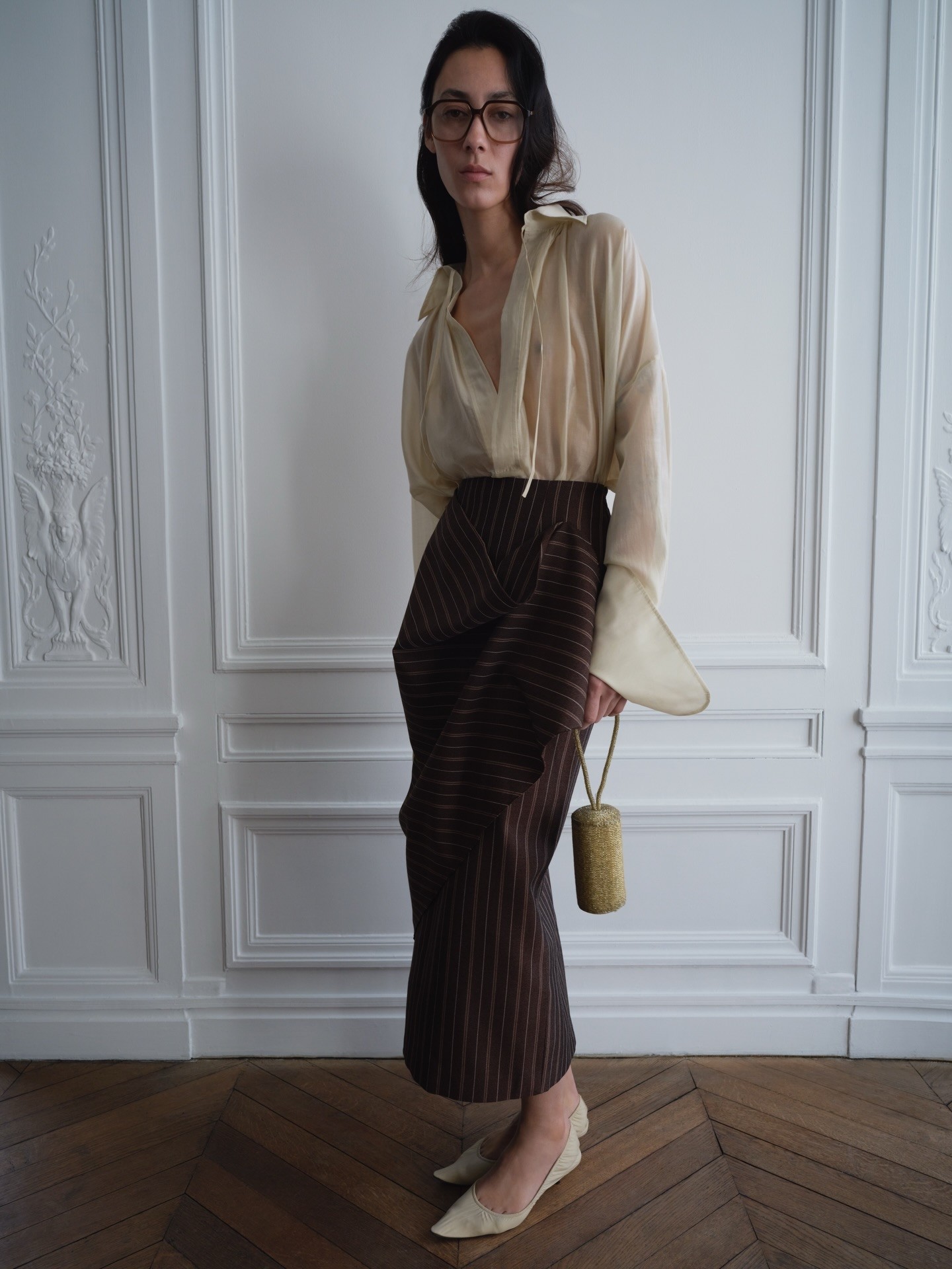 ❤️春季新色翻领收褶系带上衣！天丝面料 珠光感 宽松 百搭神器。SML