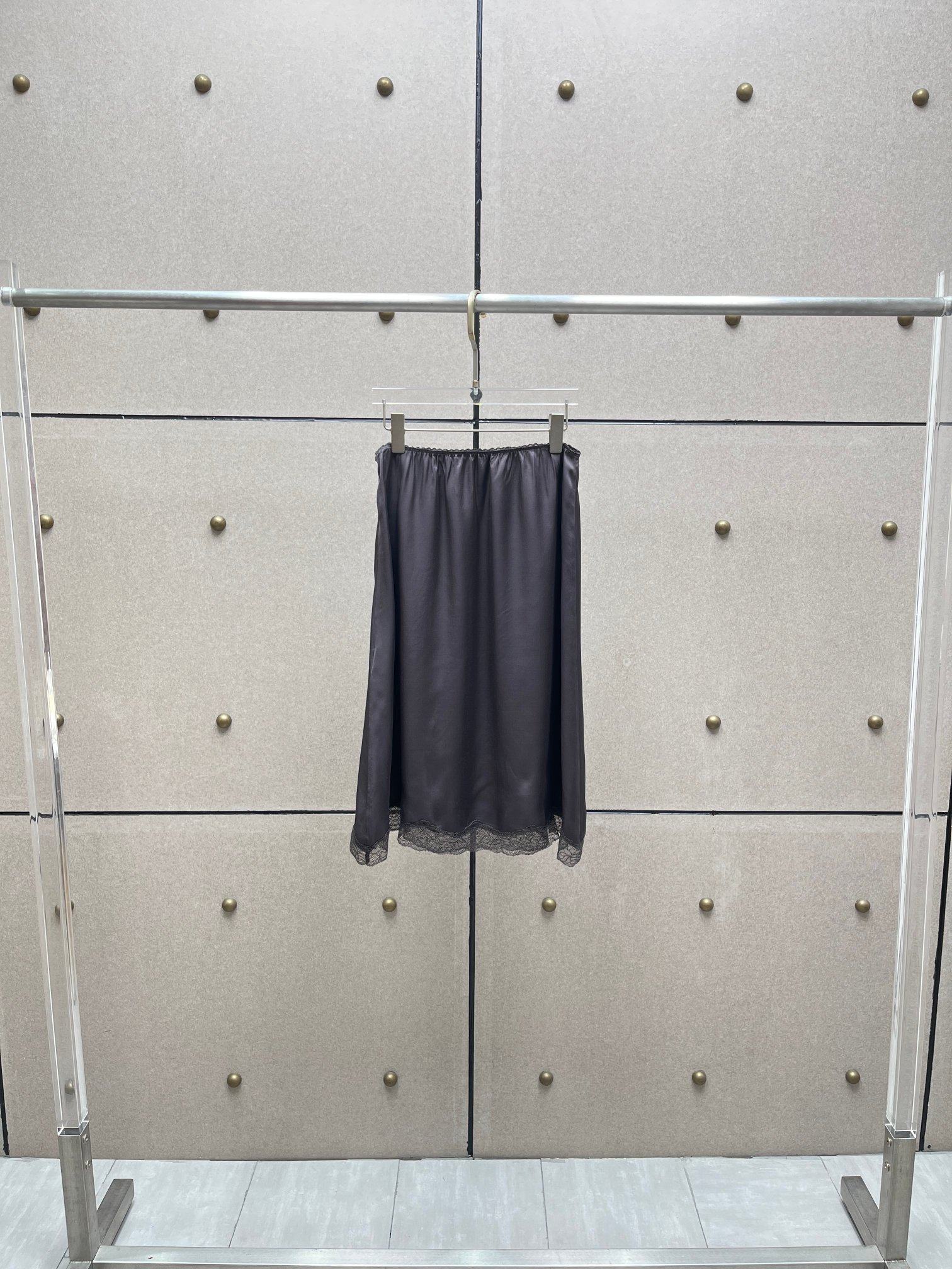 ❤️蕾丝花边半裙！定制染色丝质面料 两色 SML