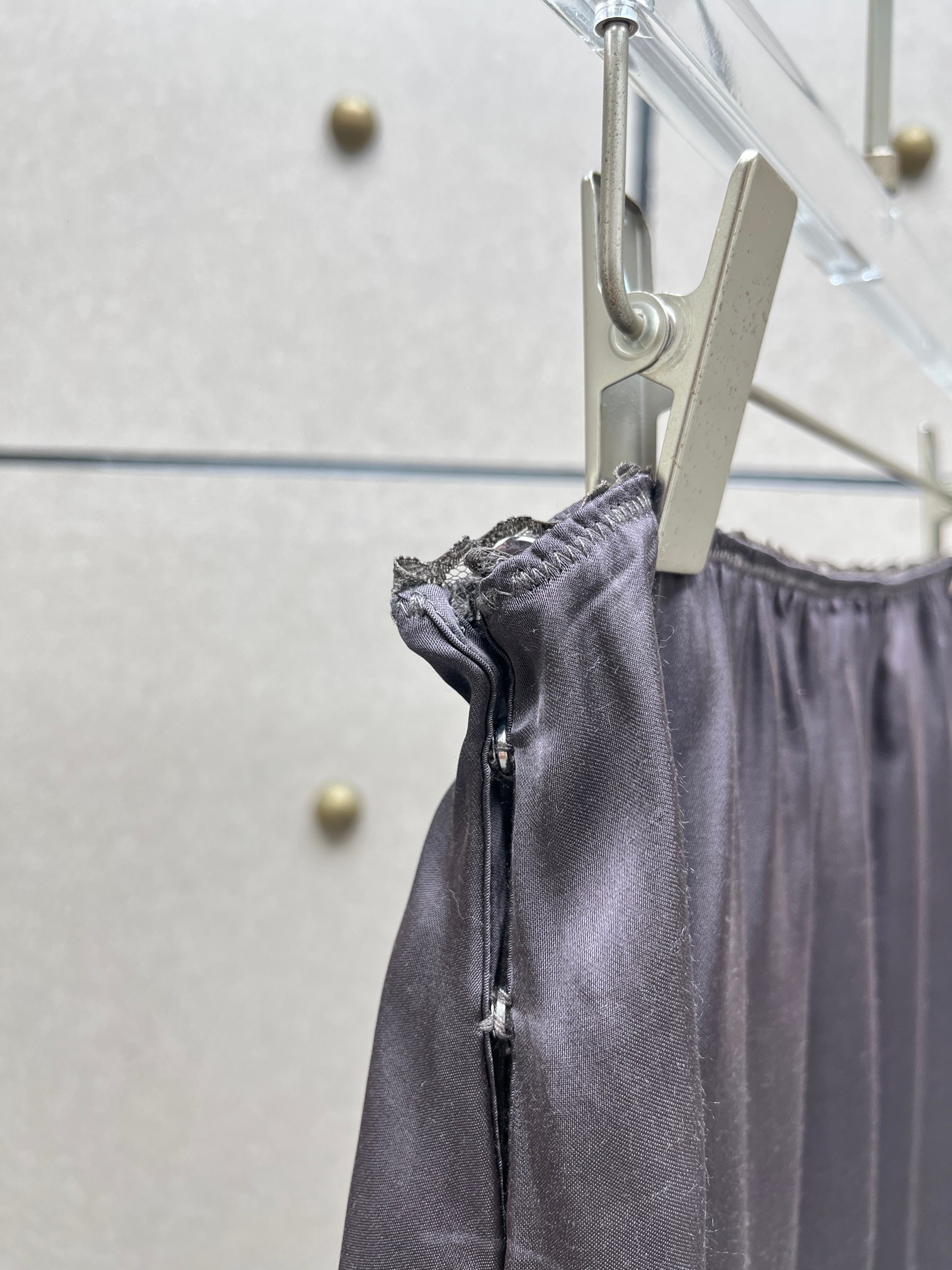 ❤️蕾丝花边半裙！定制染色丝质面料 两色 SML