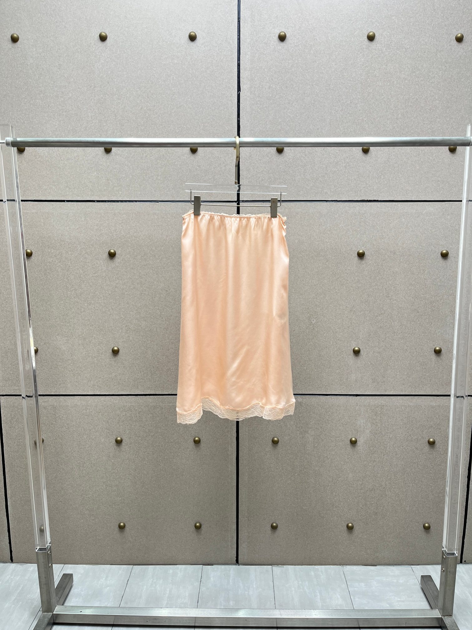 ❤️蕾丝花边半裙！定制染色丝质面料 两色 SML