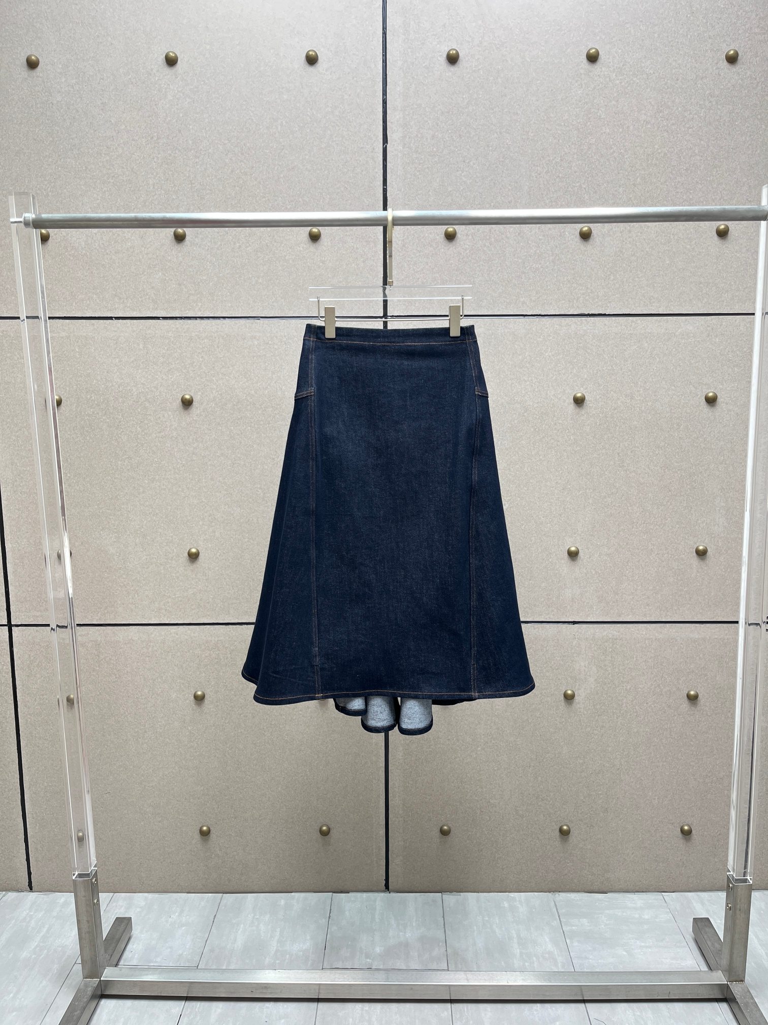 ❤️刺绣标志牛仔多褶半裙！棉 SML