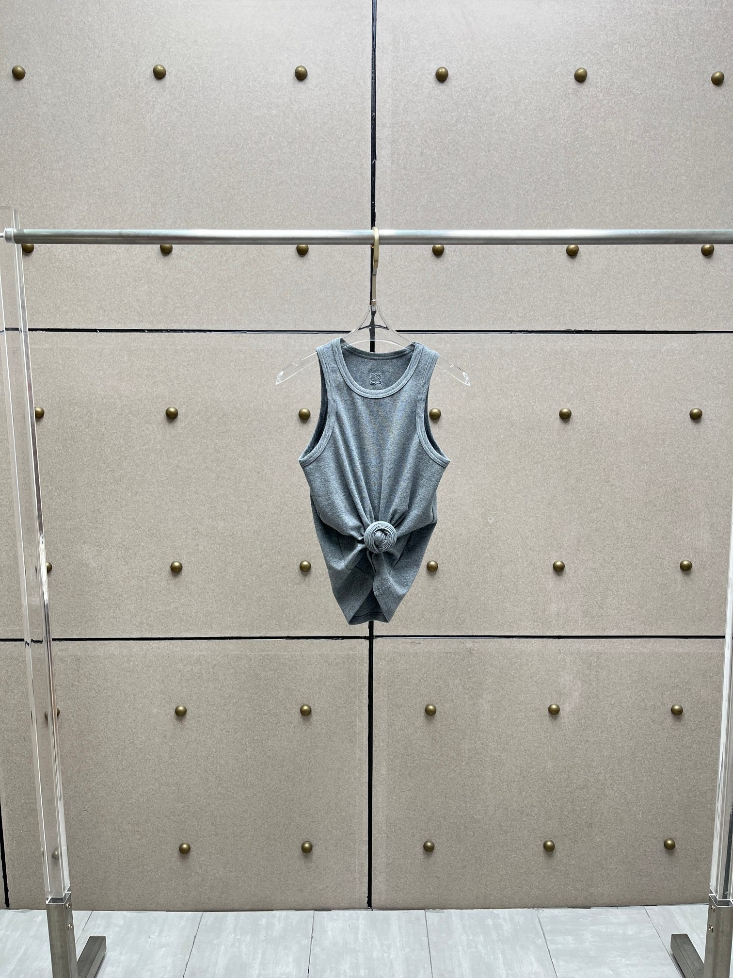 ♥️打结纽花螺纹背心！棉 SML