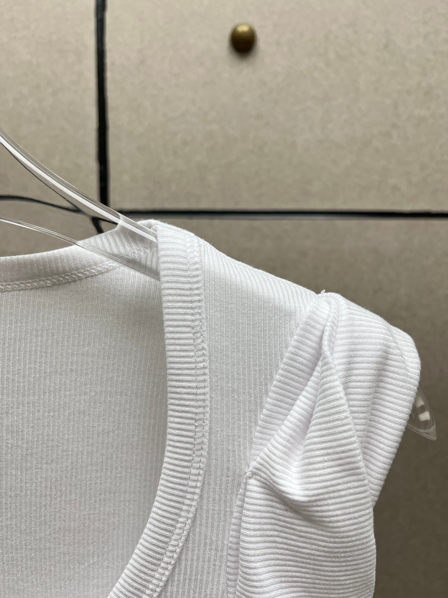 ❤️肩部打纽螺纹连体衣！薄黏胶针织面料 两色 SML