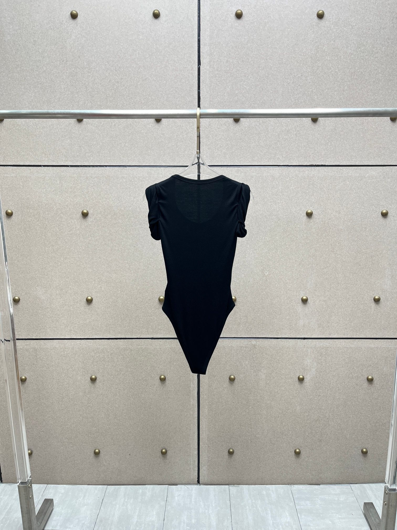 ❤️肩部打纽螺纹连体衣！薄黏胶针织面料 两色 SML