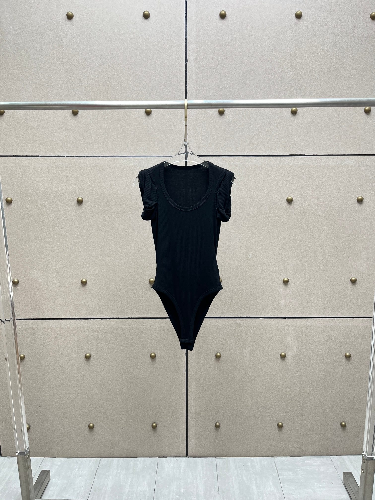 ❤️肩部打纽螺纹连体衣！薄黏胶针织面料 两色 SML