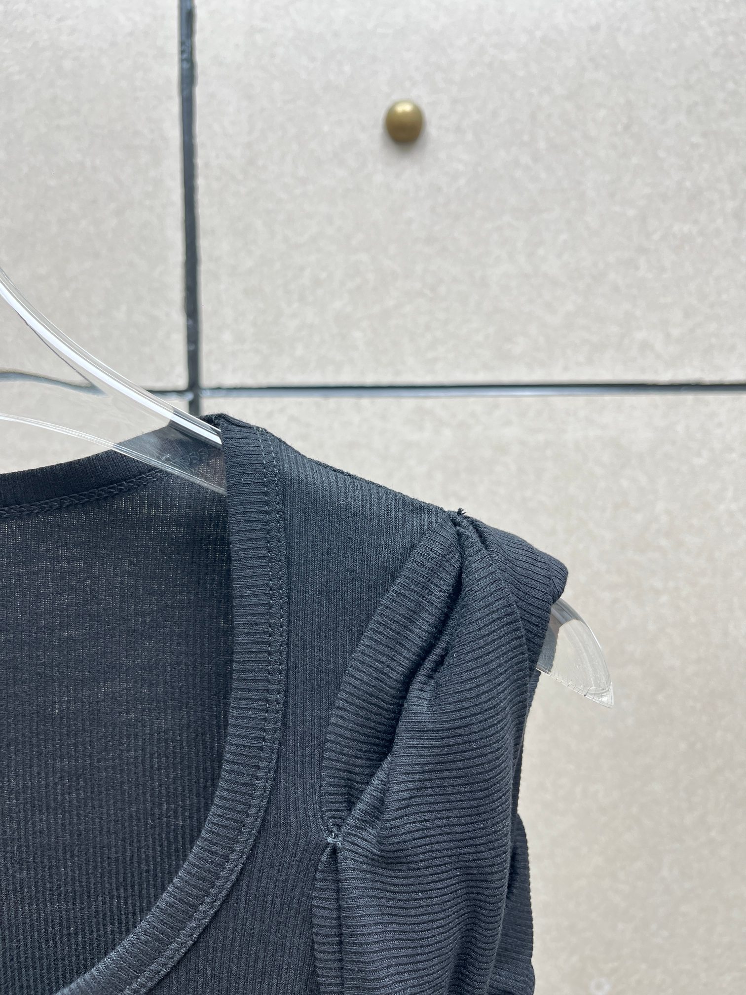 ❤️肩部打纽螺纹连体衣！薄黏胶针织面料 两色 SML