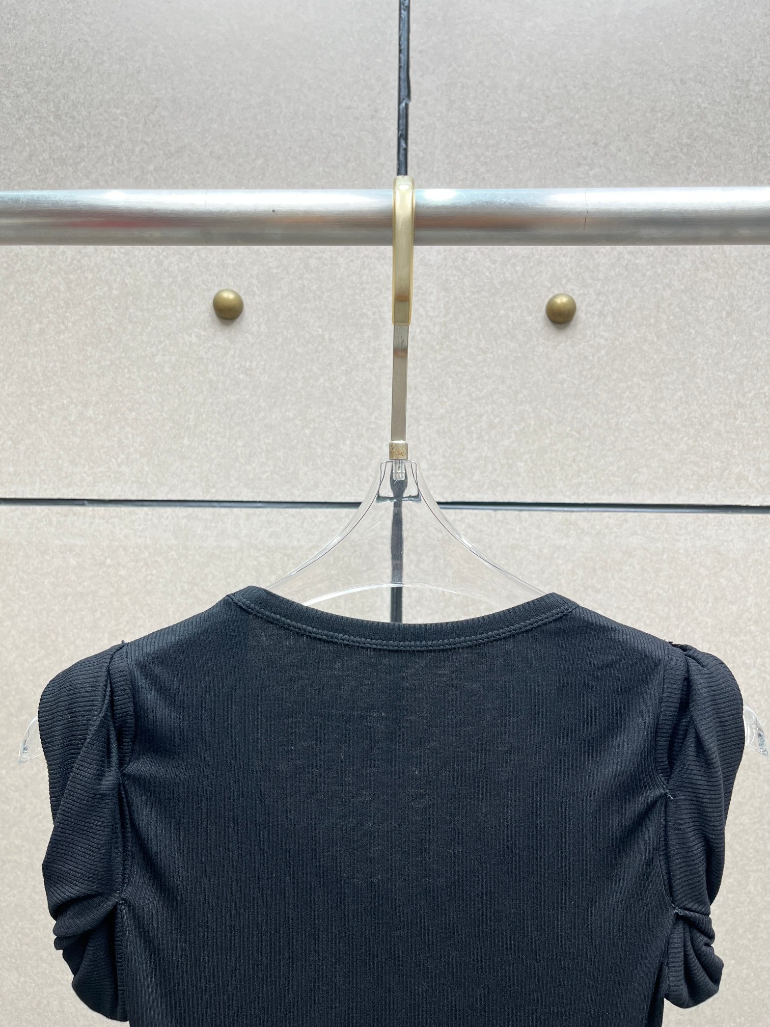 ❤️肩部打纽螺纹连体衣！薄黏胶针织面料 两色 SML