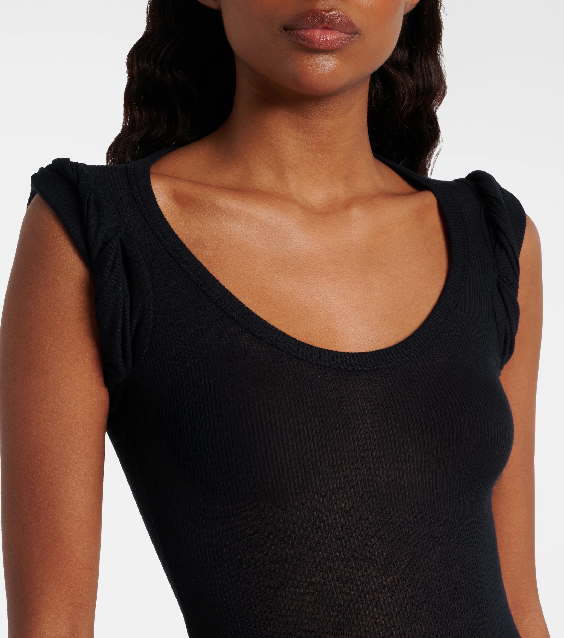 ❤️肩部打纽螺纹连体衣！薄黏胶针织面料 两色 SML