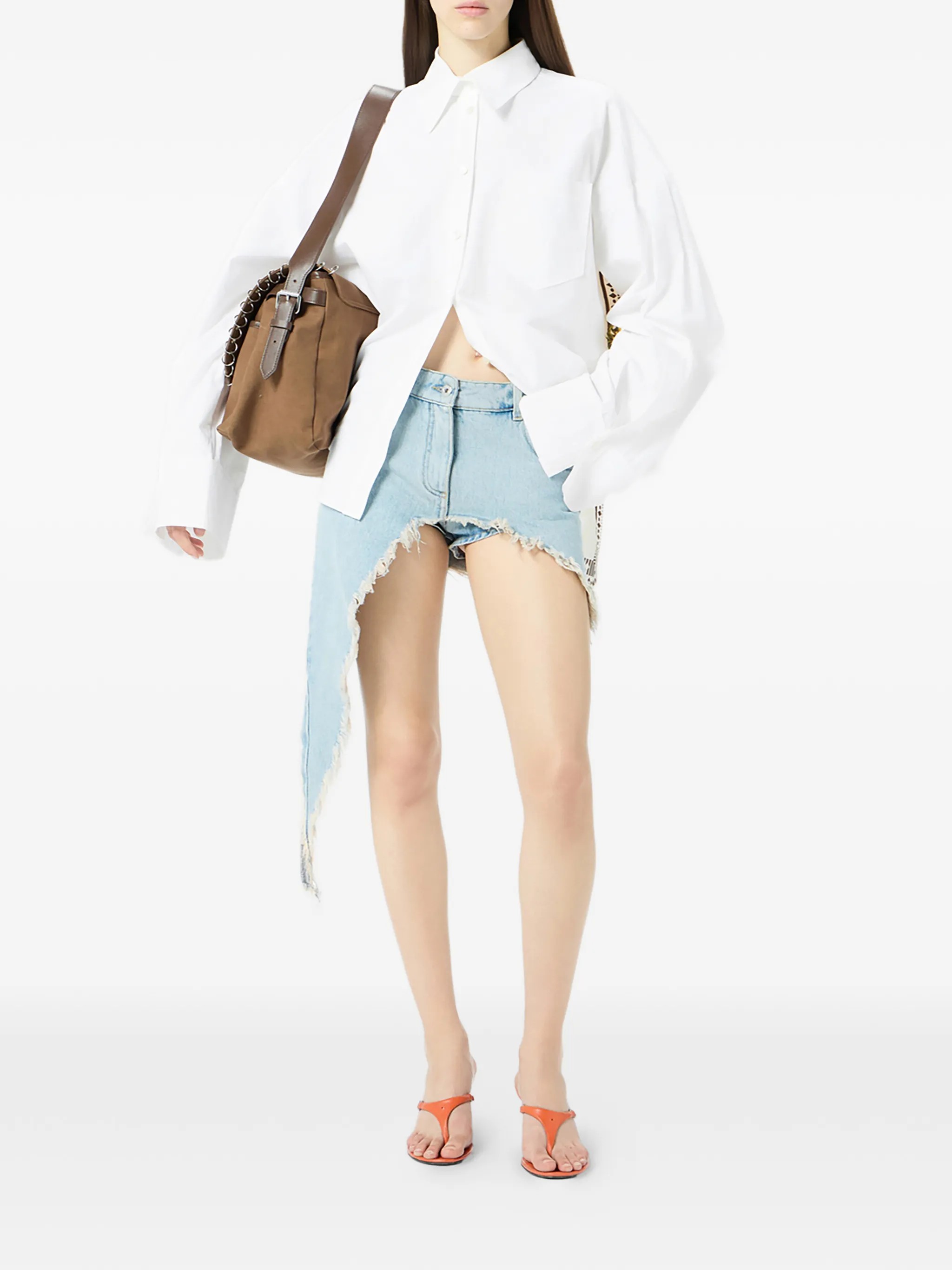 ❤️不对称毛须牛仔短裤！棉 SML