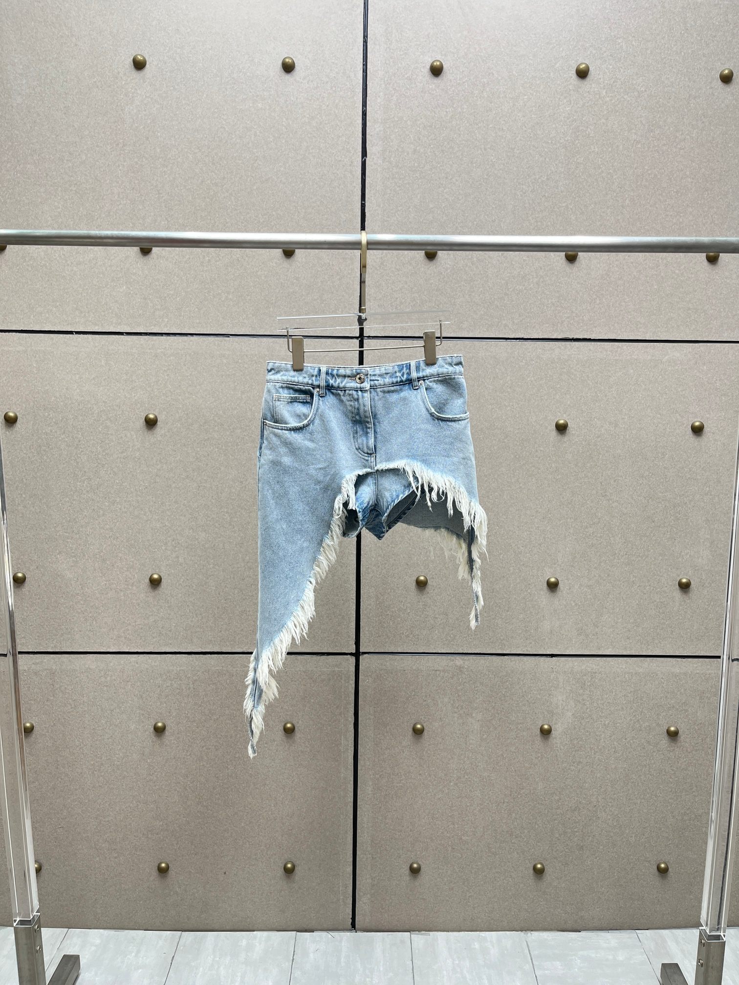 ❤️不对称毛须牛仔短裤！棉 SML