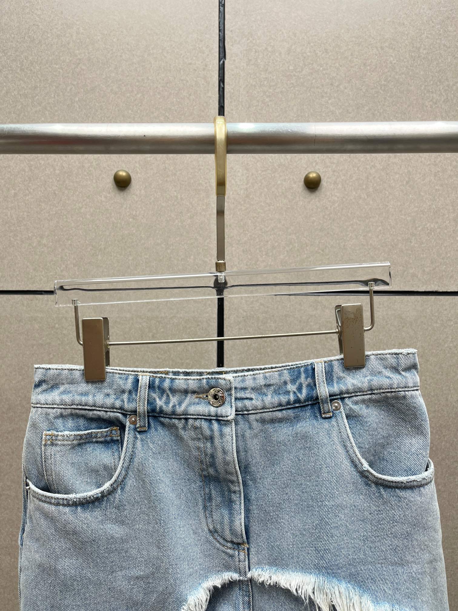 ❤️不对称毛须牛仔短裤！棉 SML