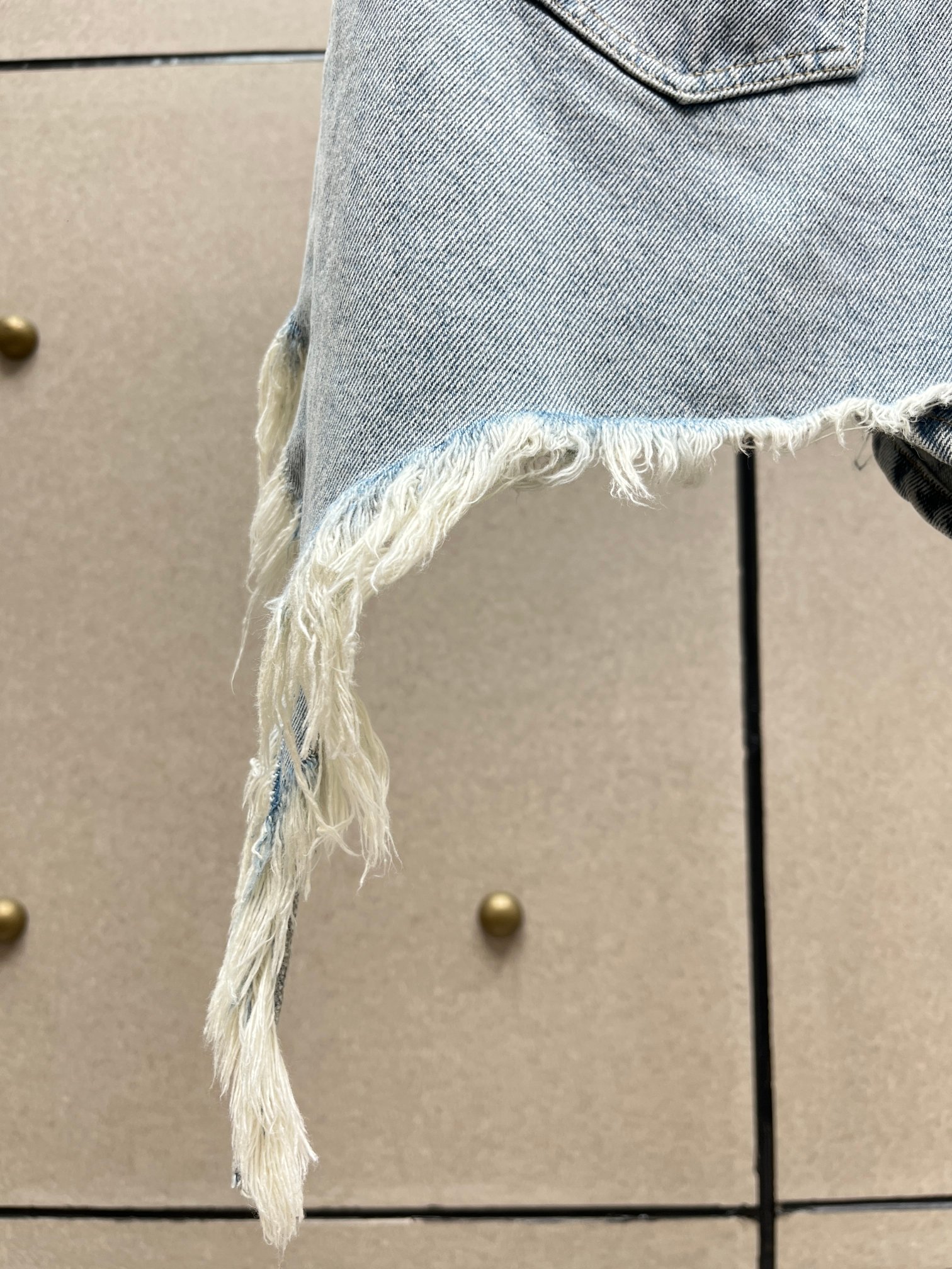 ❤️不对称毛须牛仔短裤！棉 SML