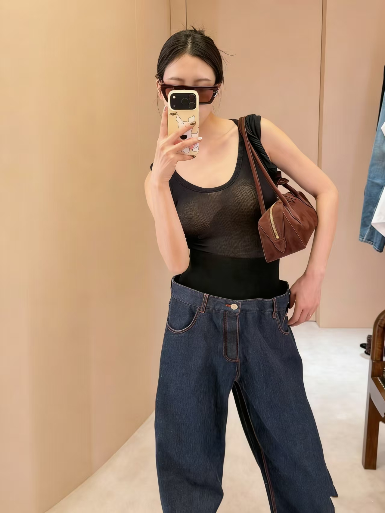 ❤️肩部打纽螺纹连体衣！薄黏胶针织面料 两色 SML