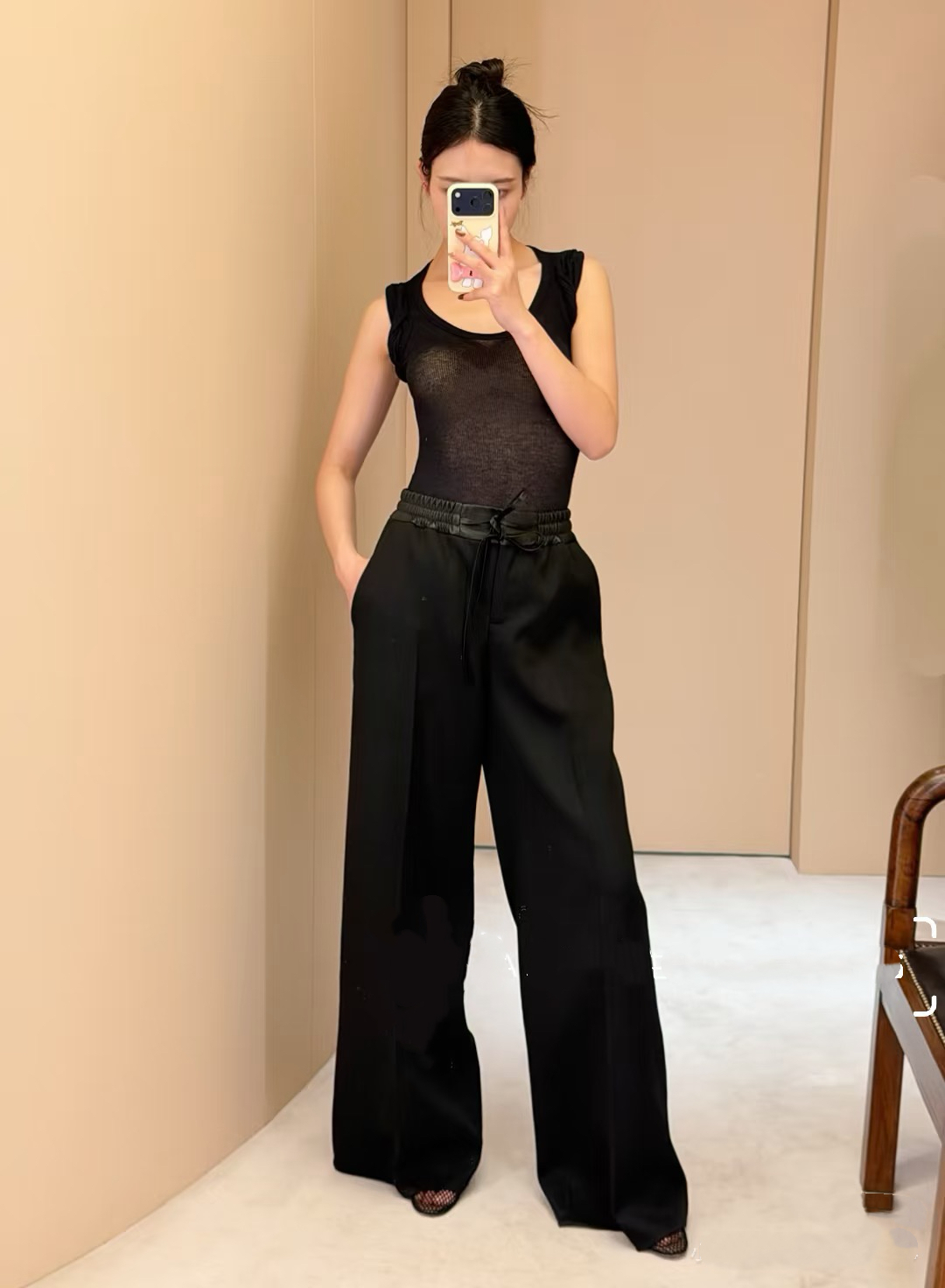 ❤️肩部打纽螺纹连体衣！薄黏胶针织面料 两色 SML