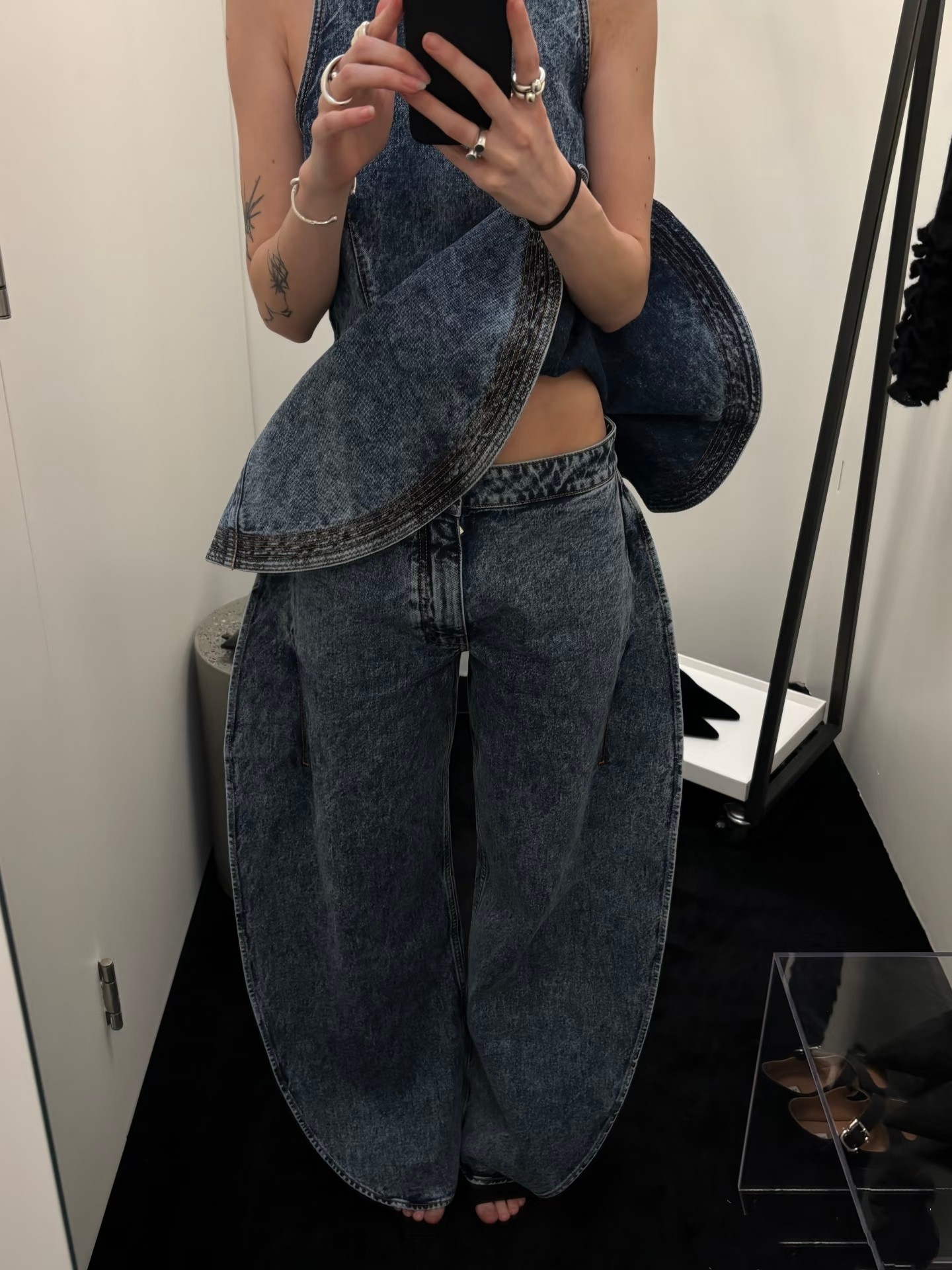 ❤️雪花洗水牛仔裤！棉 SML