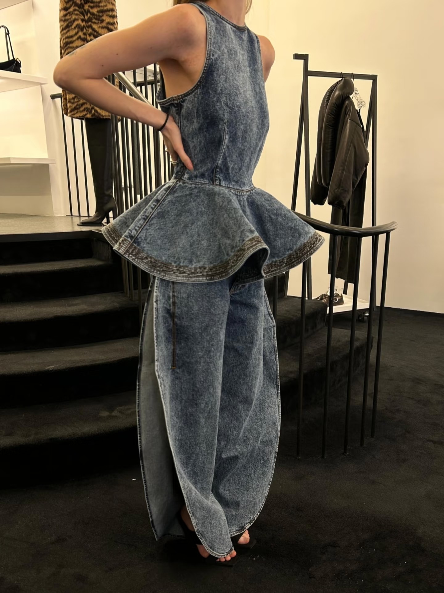 ❤️雪花洗水牛仔裤！棉 SML