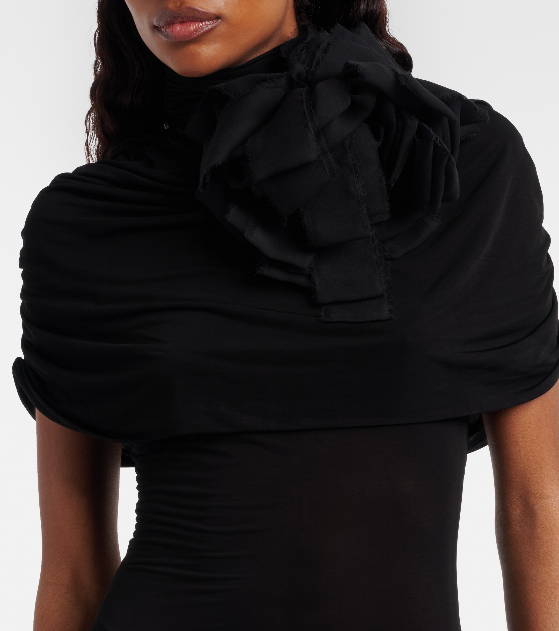 ❤️胸花褶皱披肩连体衣！两色 SML