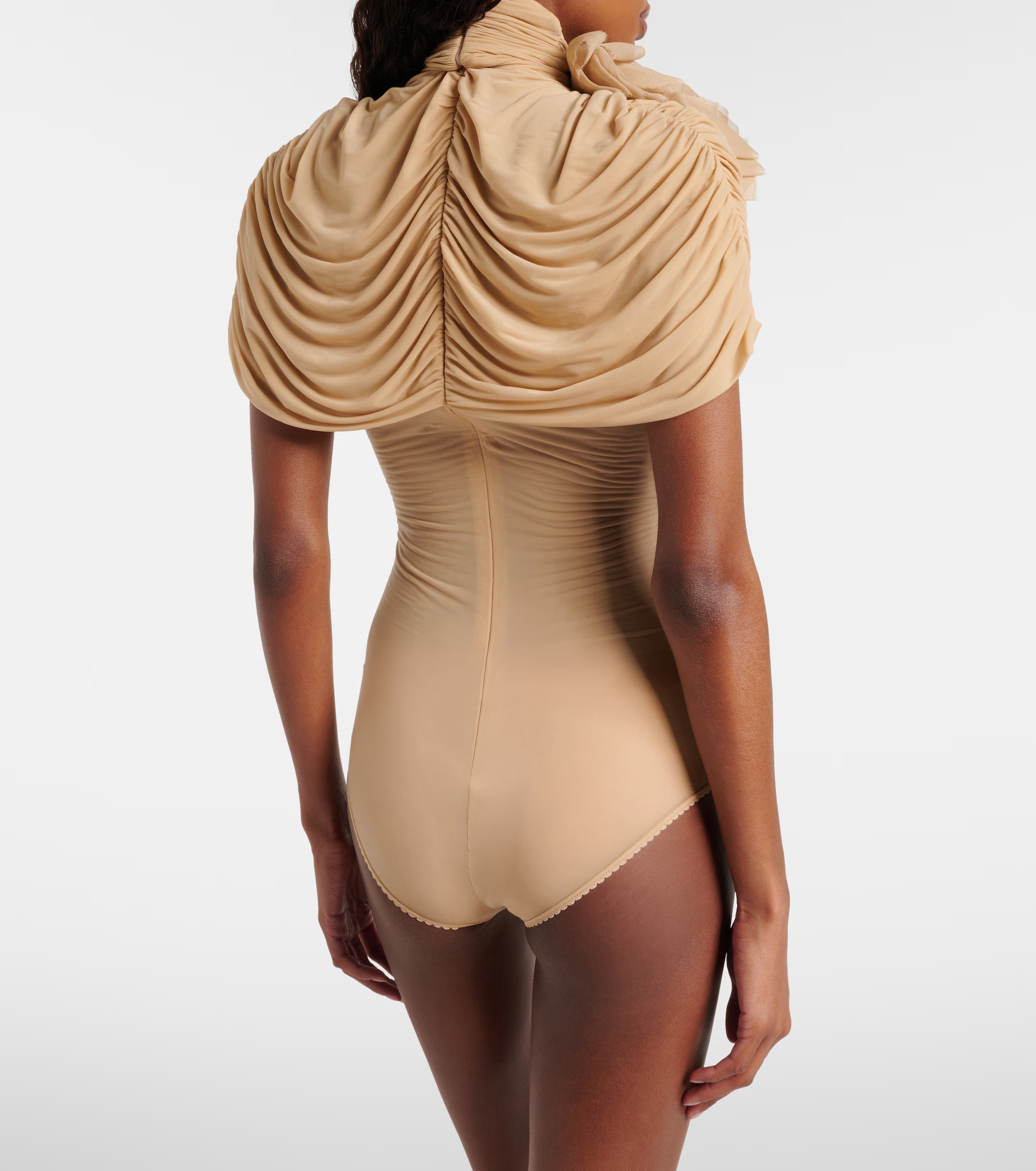 ❤️胸花褶皱披肩连体衣！两色 SML