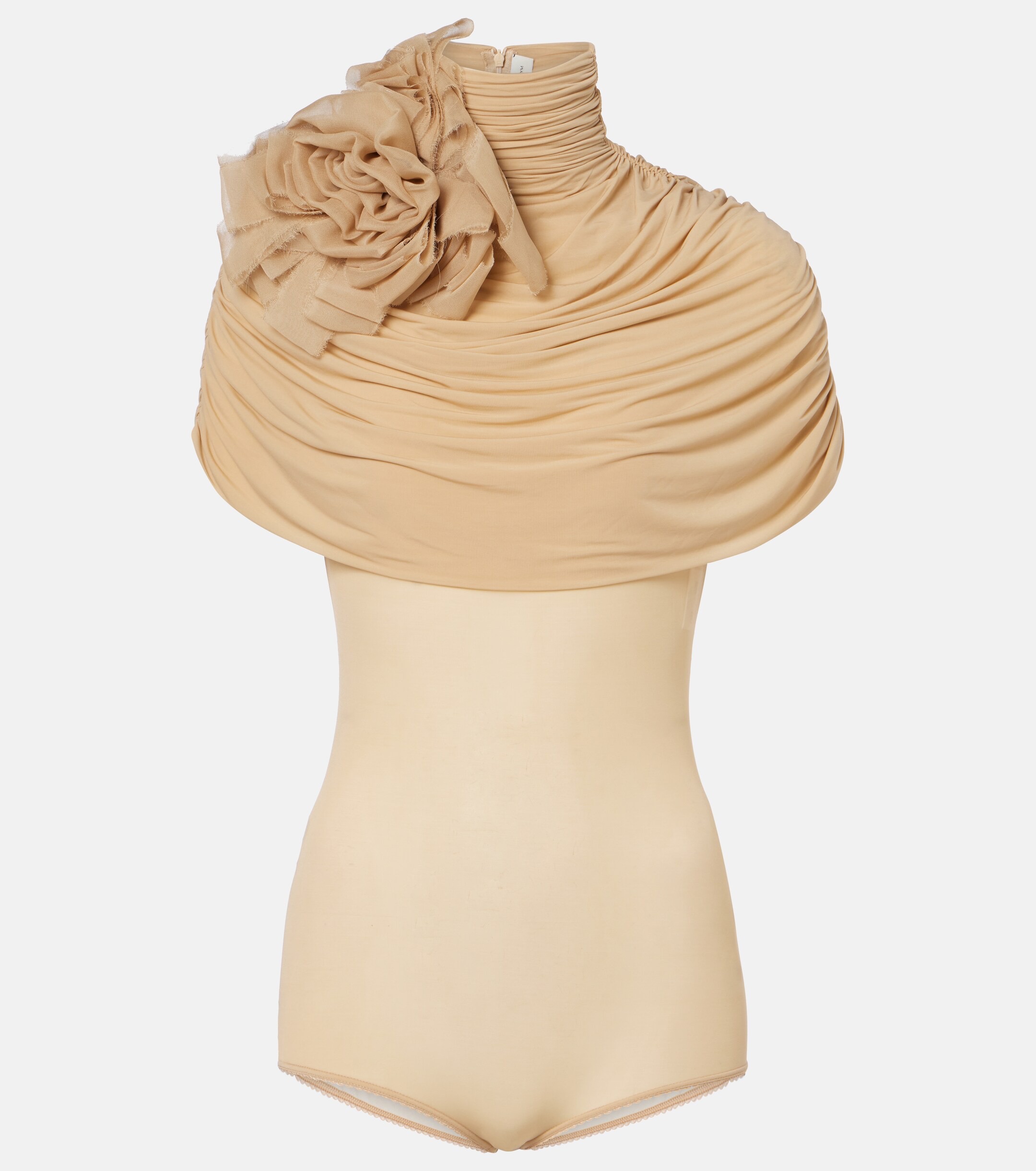 ❤️胸花褶皱披肩连体衣！两色 SML