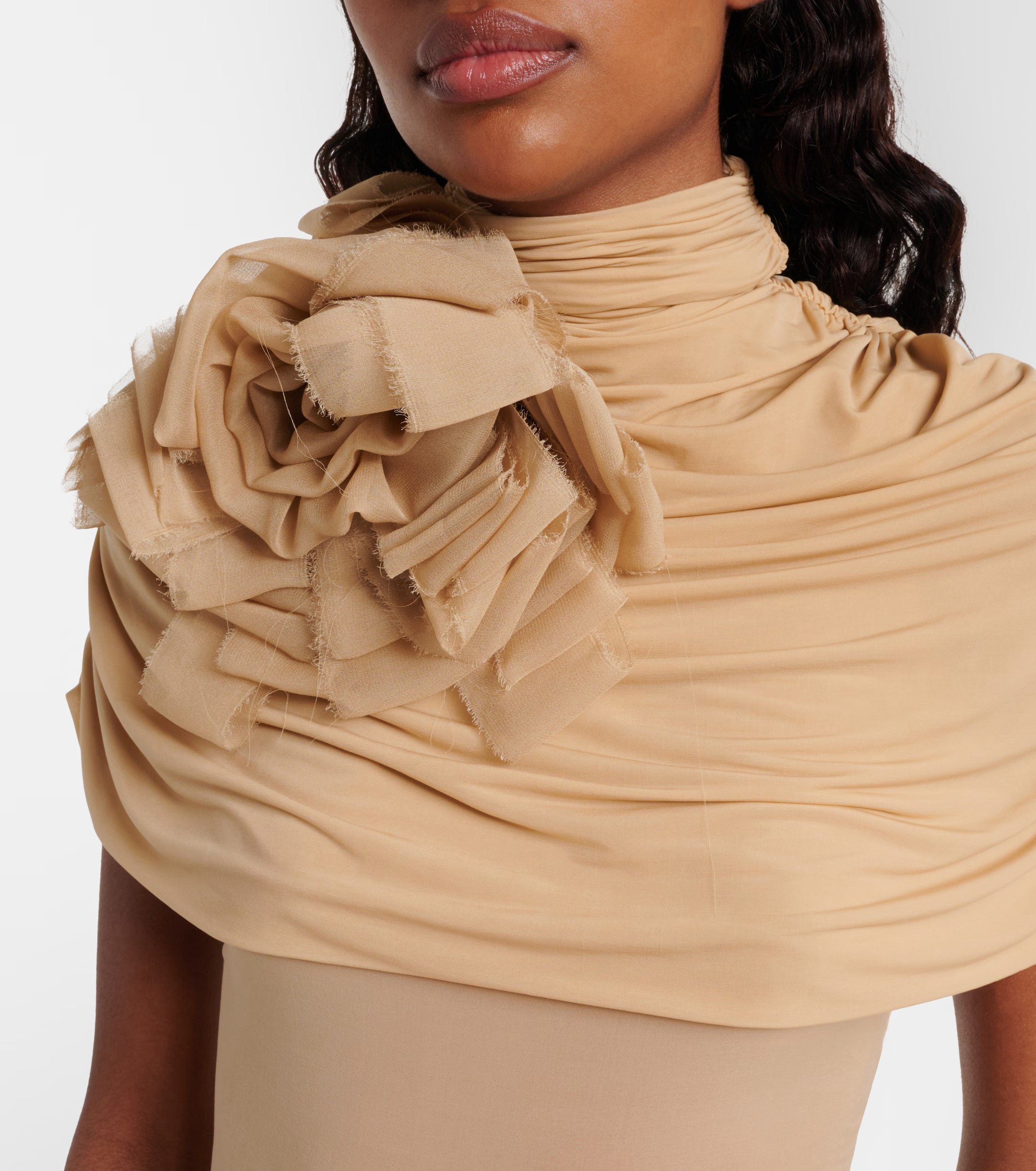 ❤️胸花褶皱披肩连体衣！两色 SML