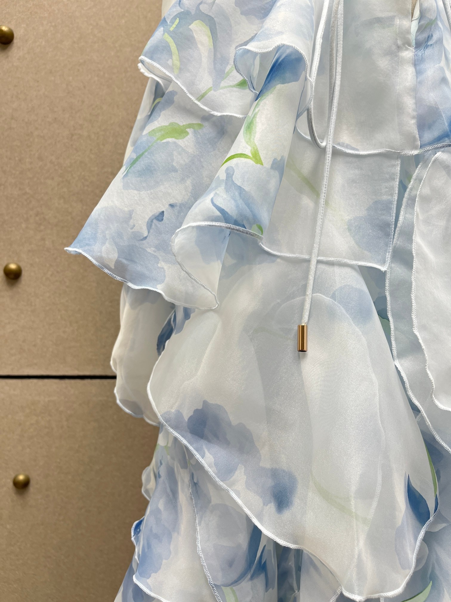 ♥️层层叠叠印花露背长裙！ SML