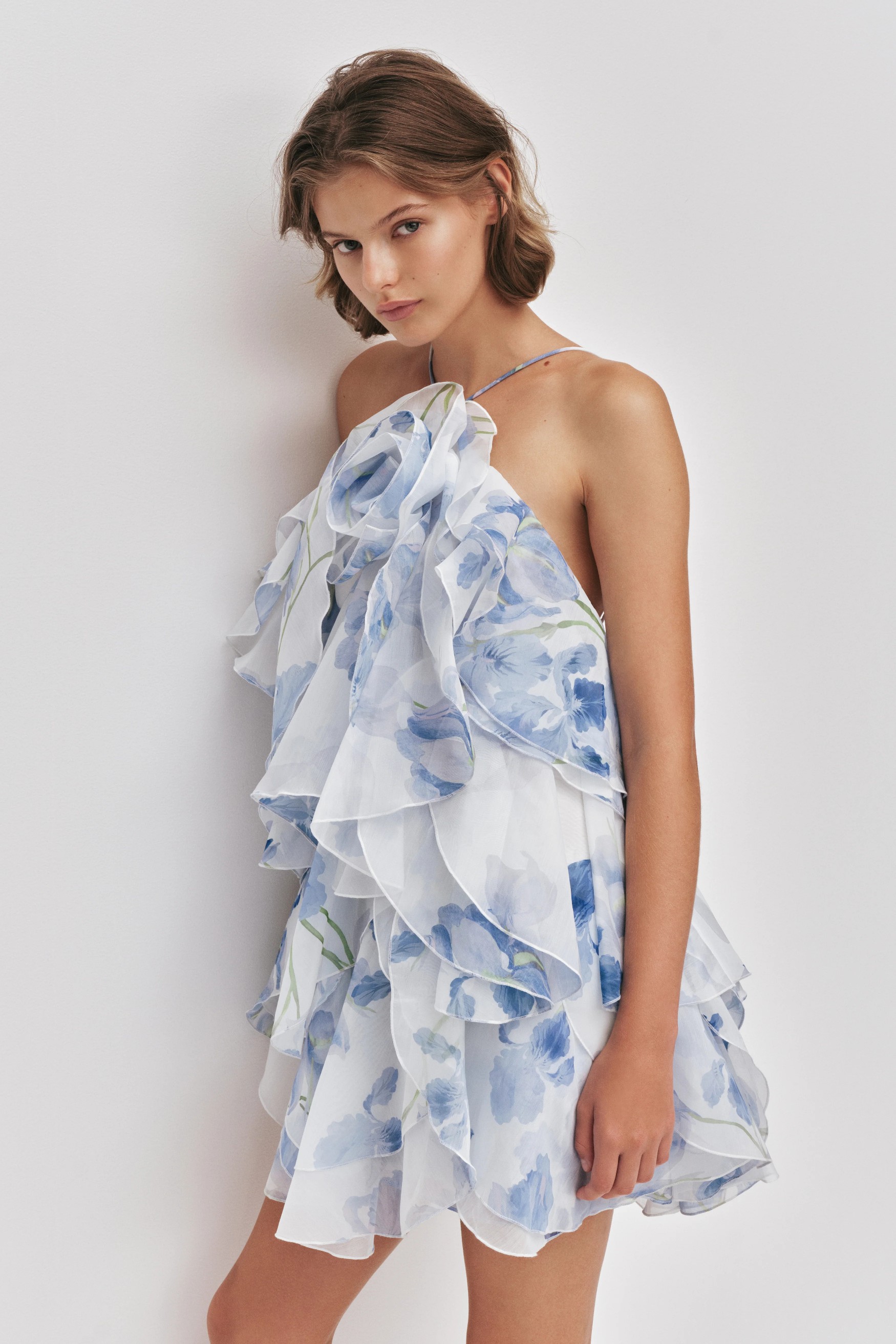 ♥️多层胸花印花连衣裙！ SML