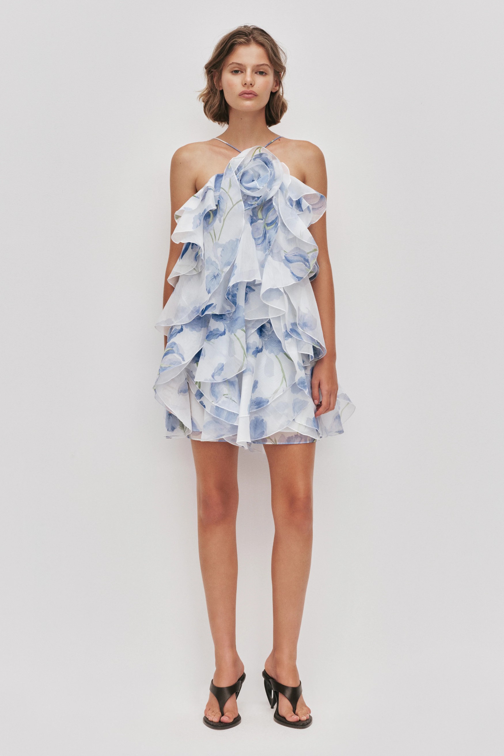 ♥️多层胸花印花连衣裙！ SML