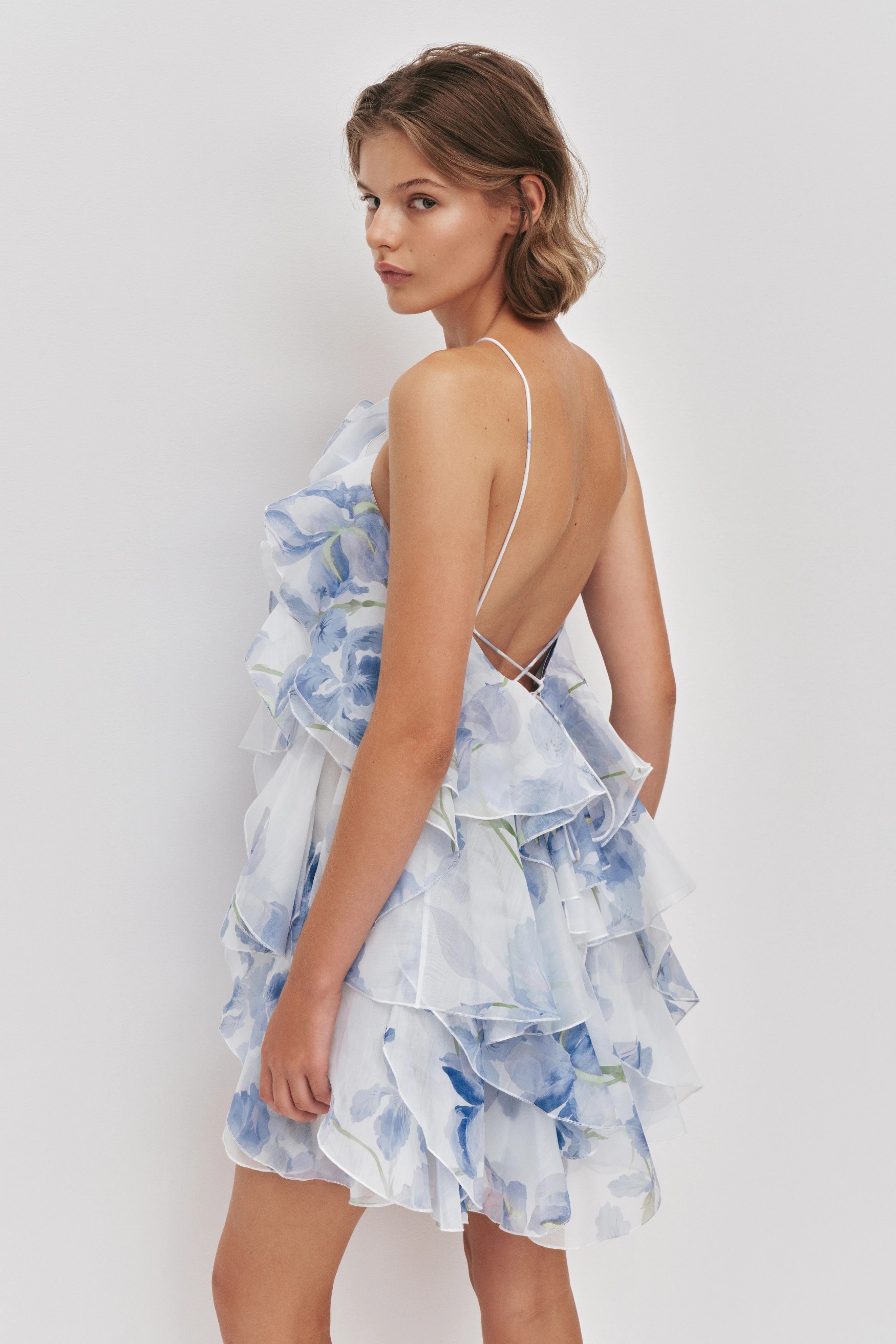 ♥️多层胸花印花连衣裙！ SML