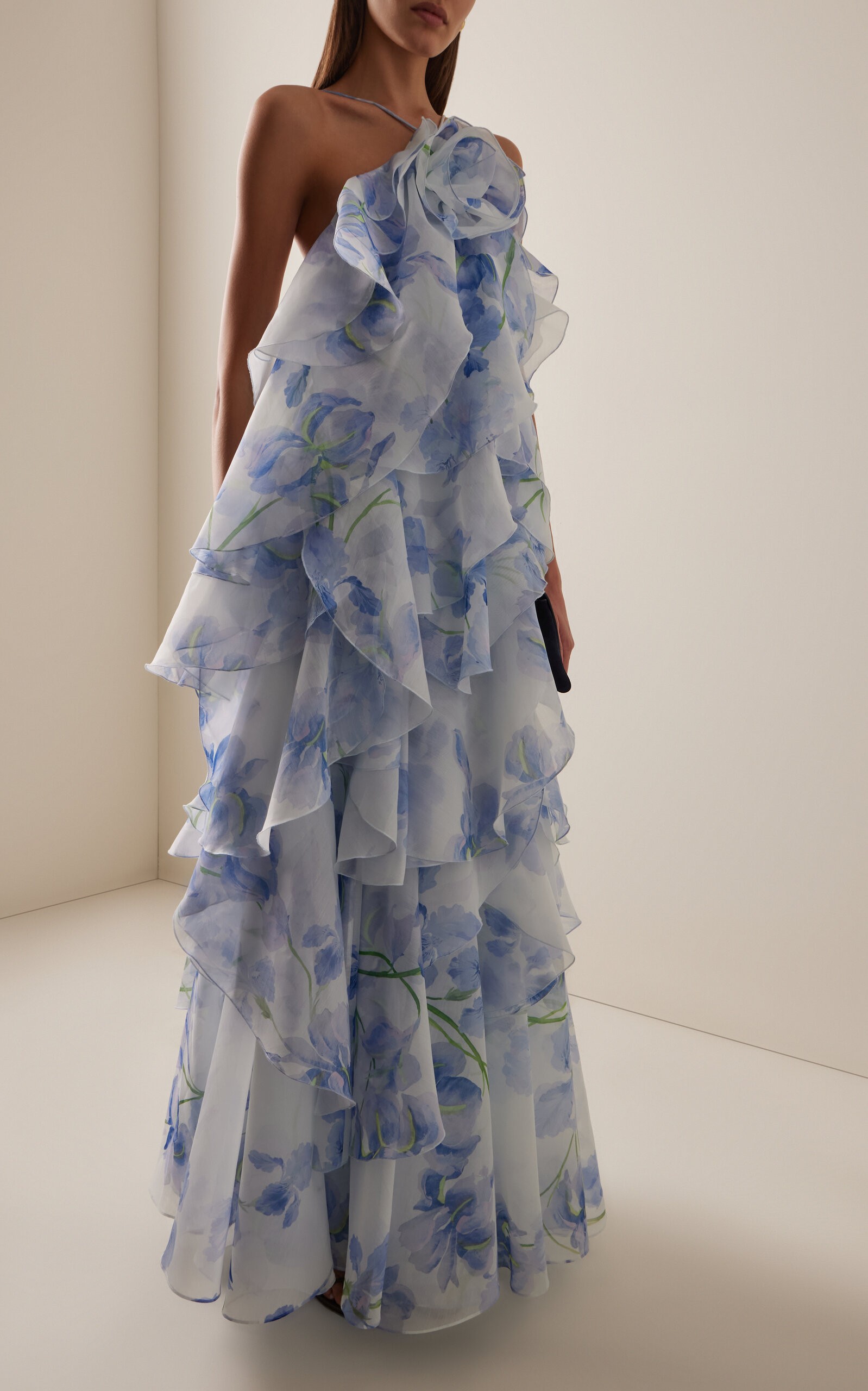 ♥️层层叠叠印花露背长裙！ SML