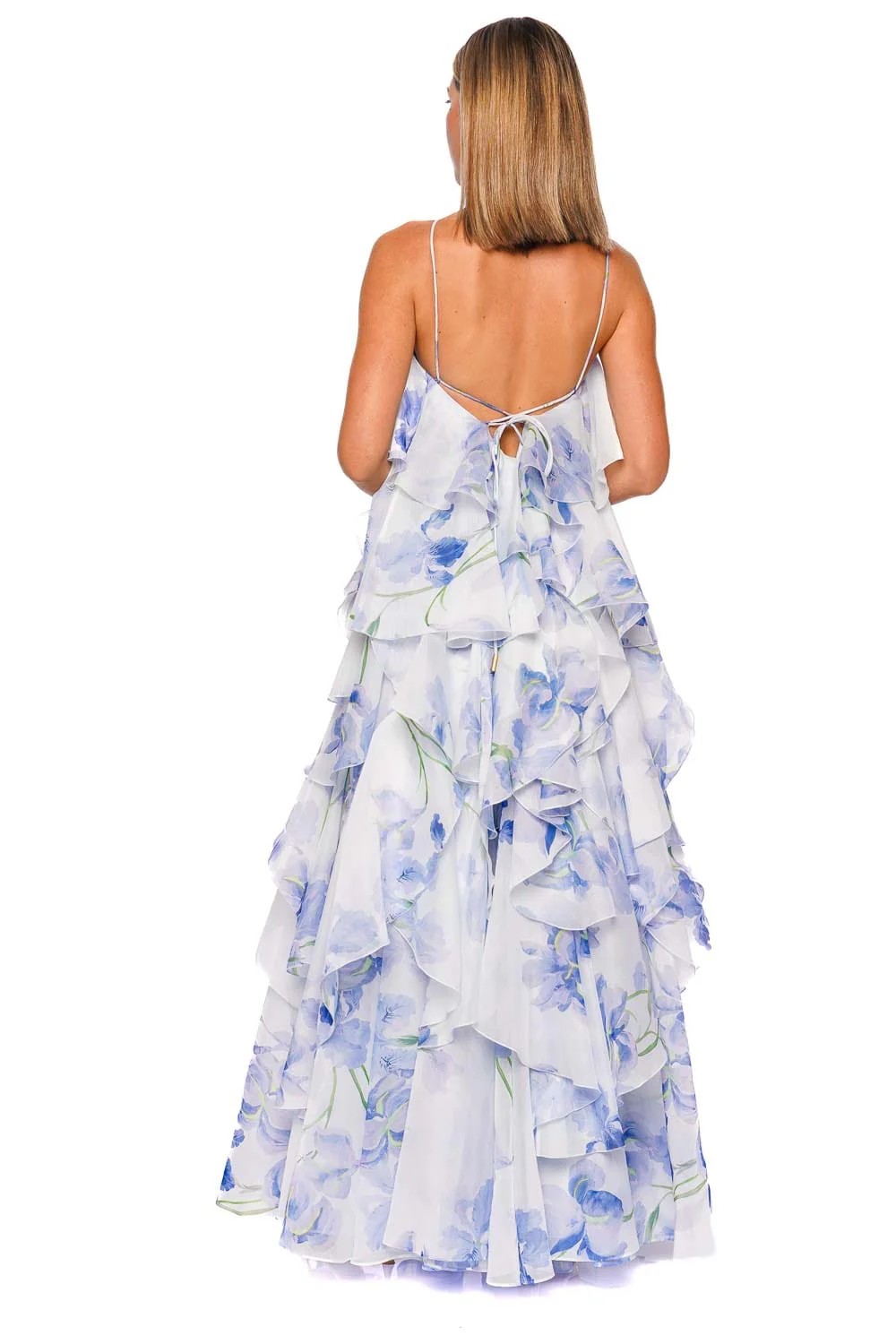 ♥️层层叠叠印花露背长裙！ SML