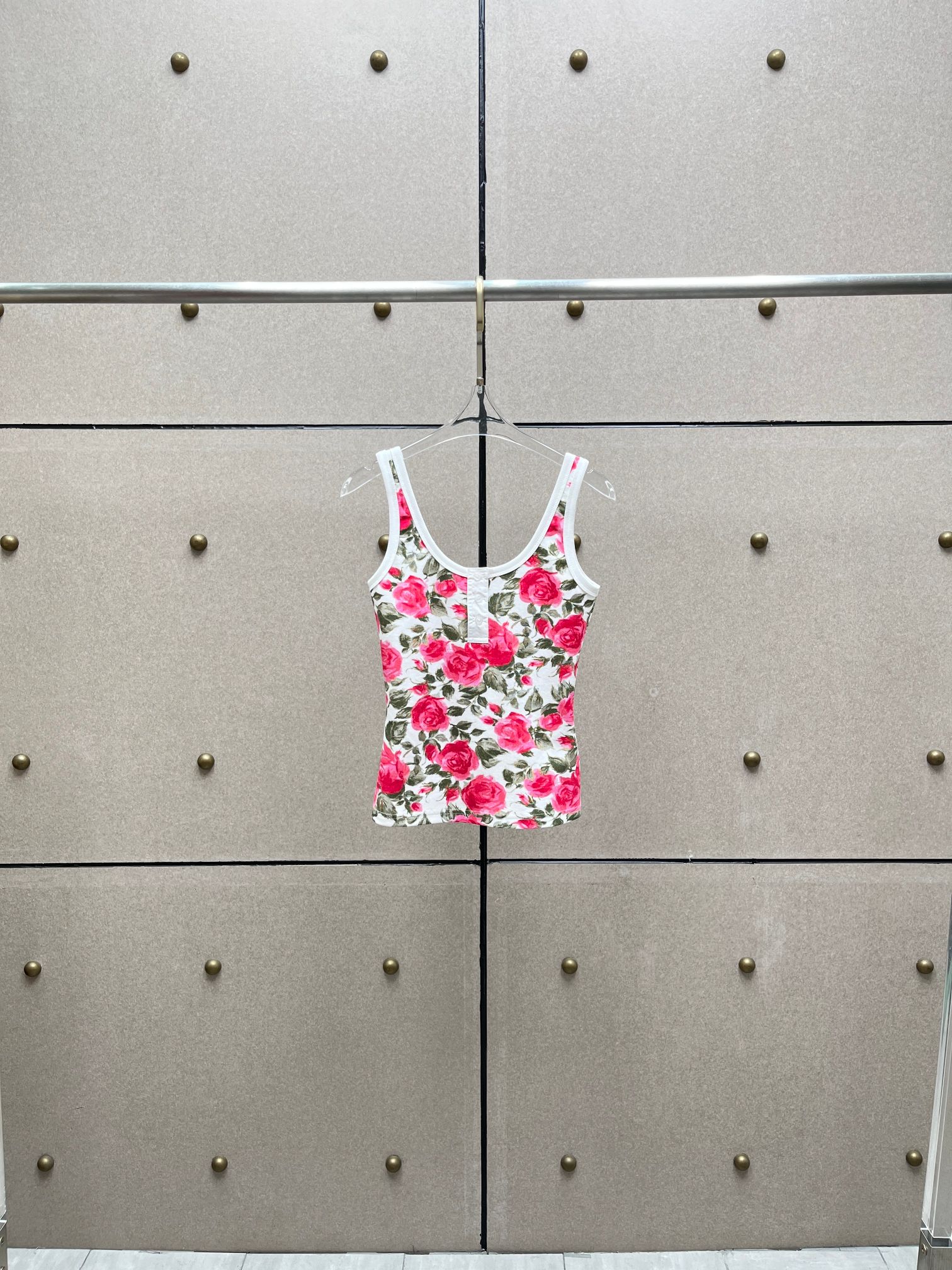 NO:826334,Printed ribbed tank top!  cotton SML,women's clothing,19860909印花螺纹背心上衣！棉 SML,女装,,Women's clothing