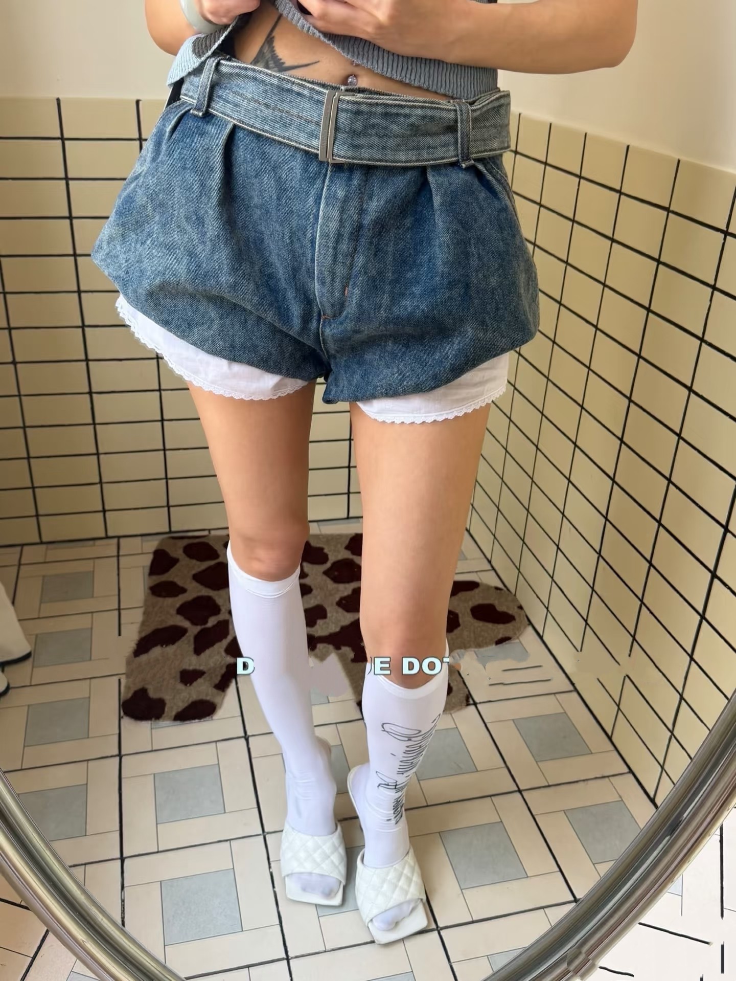 ❤️双层牛仔短裤！棉 两色 sml 🌾