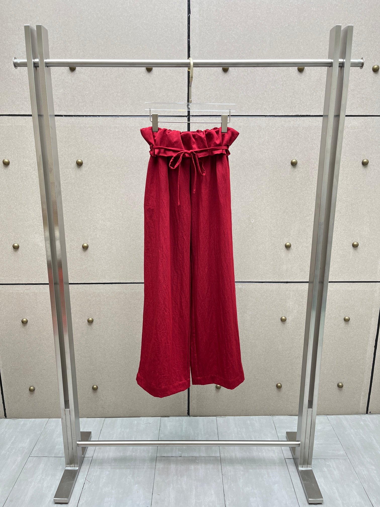 NO:932642,Turn-over wide-leg pants in custom-dyed fabric!  Two-color SML, women's clothing,19860909定染面料翻腰阔腿裤！两色 SML,女装,,Women's clothing