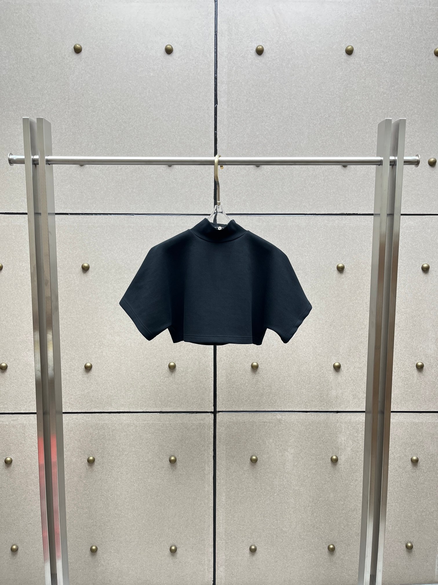 NO:932675,Buttoned ribbed collar short T-shirt!  Cotton two-color SML, women's clothing, tees, t-shirt,19860909扣子螺纹领短T恤！棉 两色 SML,女装,tees，t-shirt,,Women's clothing