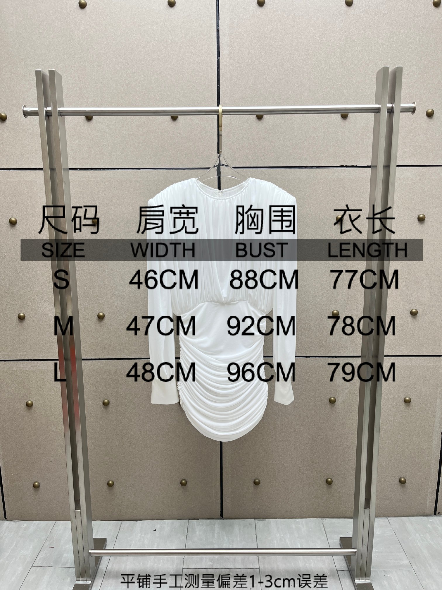 ❤️垫肩收褶连衣裙！sml 🌾