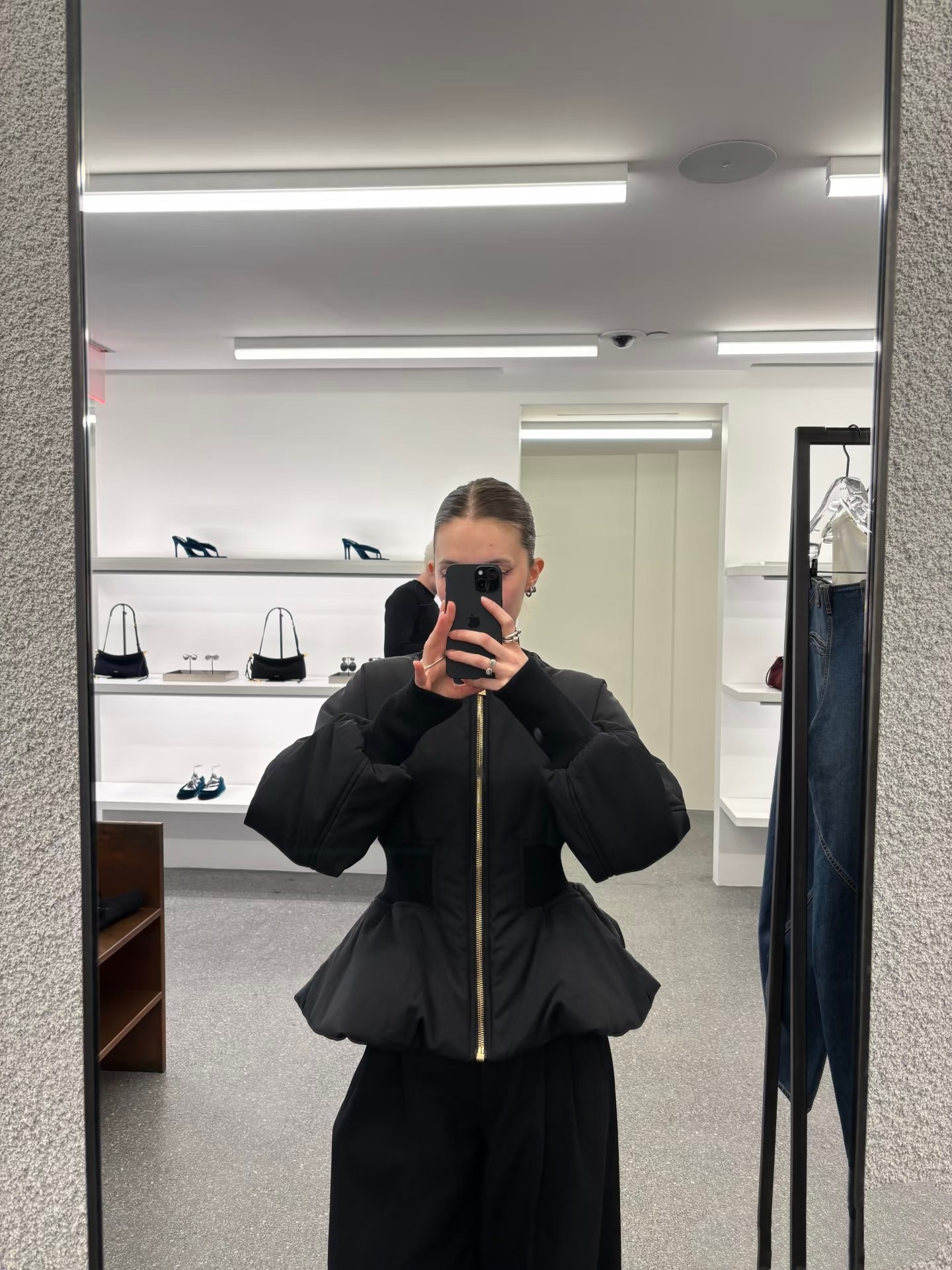 ❤️螺纹拼接收腰羽绒服！填充90％白鸭绒 sml 🌾