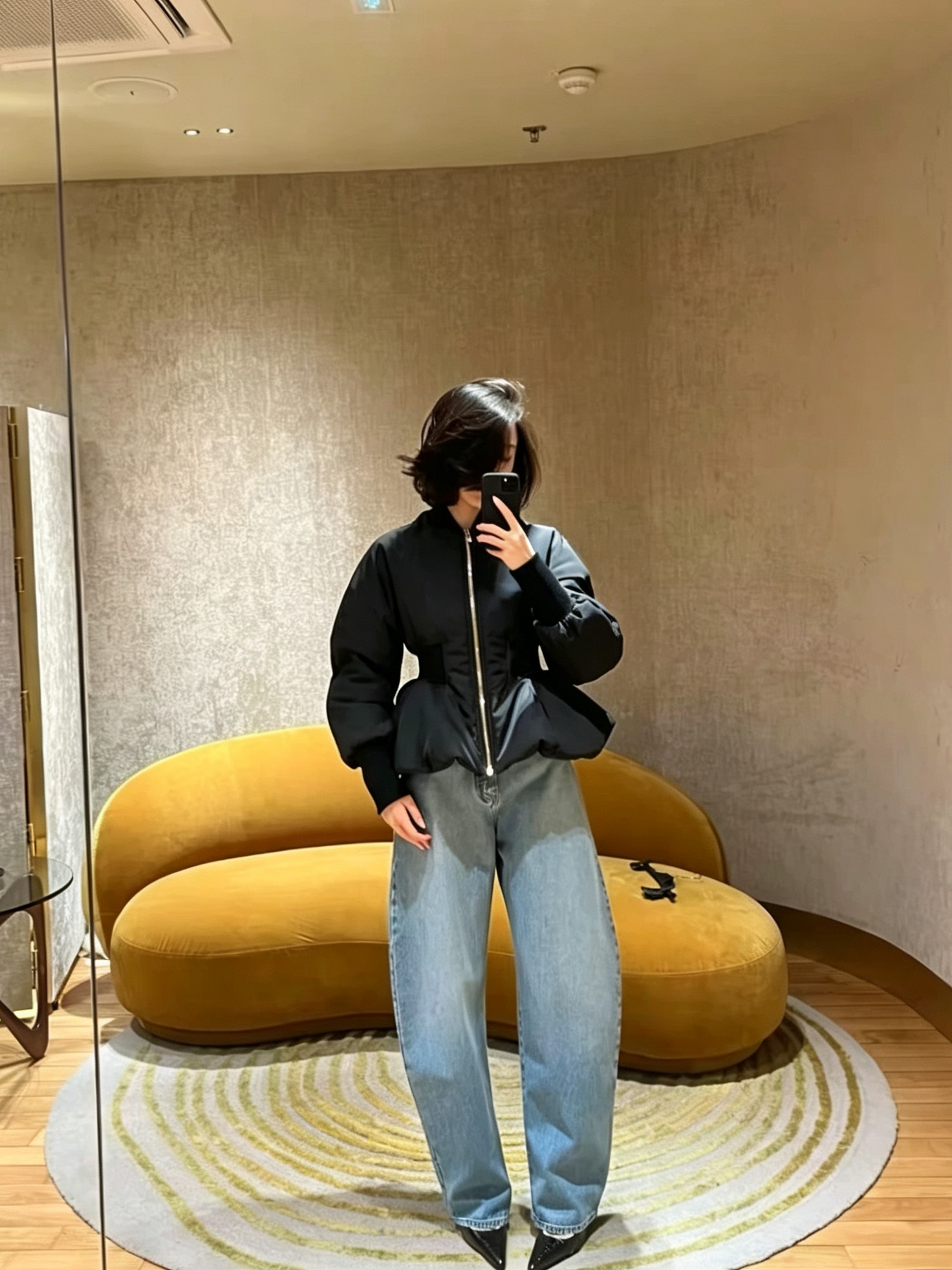 ❤️螺纹拼接收腰羽绒服！填充90％白鸭绒 sml 🌾