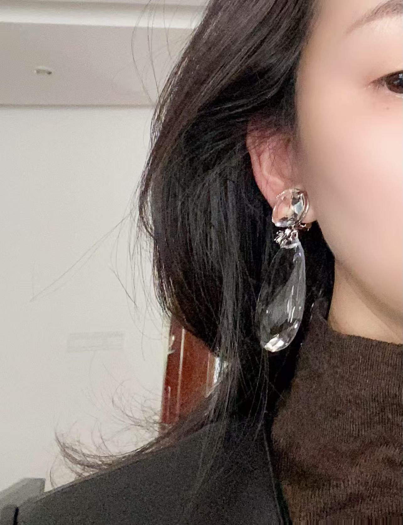 생로랑 클리어 크리스탈 빈티지 귀걸이 상세 이미지 9