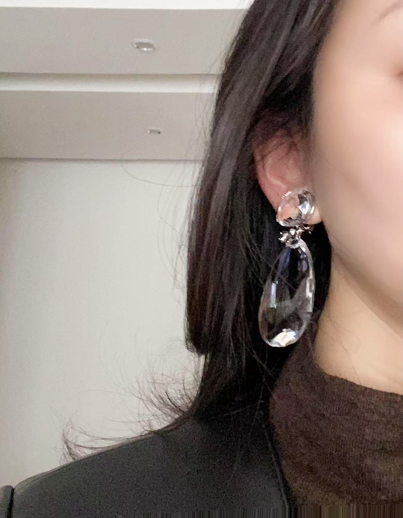 생로랑 클리어 크리스탈 빈티지 귀걸이 상세 이미지 8