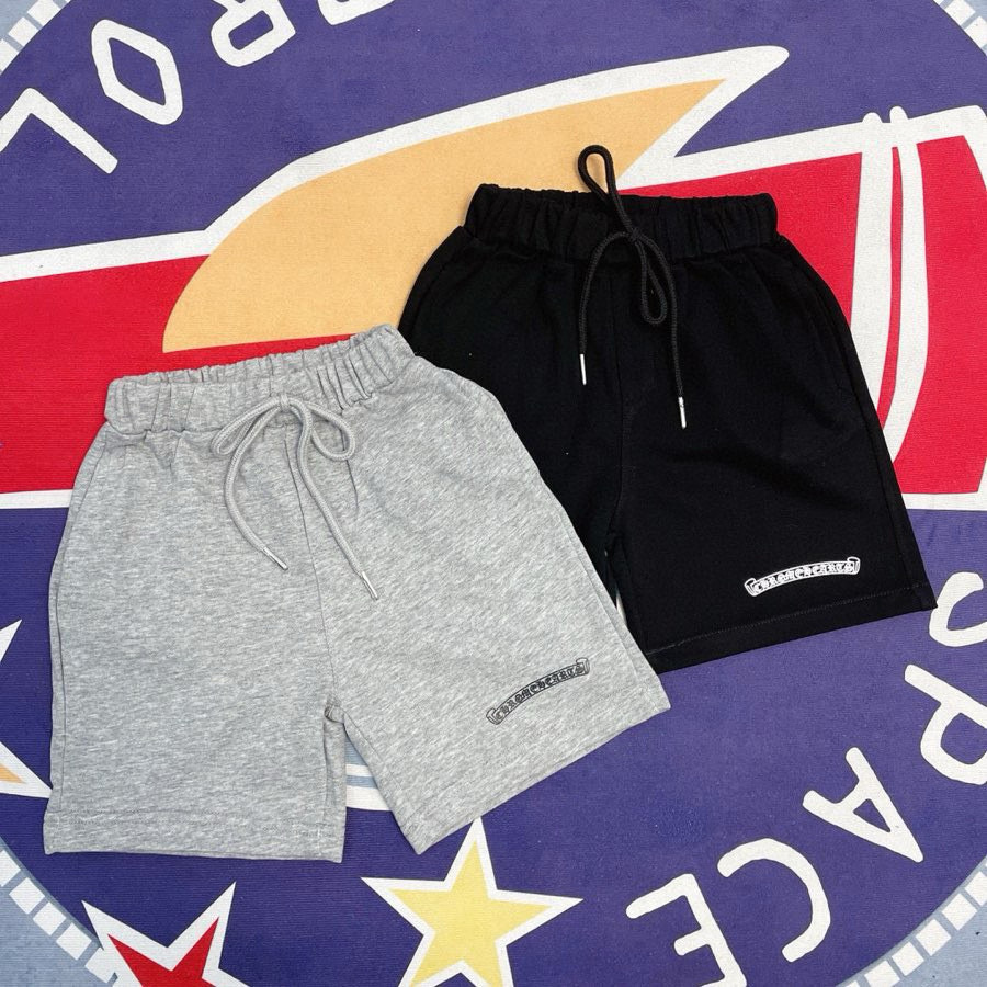 Completo estivo da bambina composto da t-shirt con stampa a goccia e pantaloncini con motivo a stemmi, 2 pezzi, morbido abbigliamento casual per bambine._voghion.com