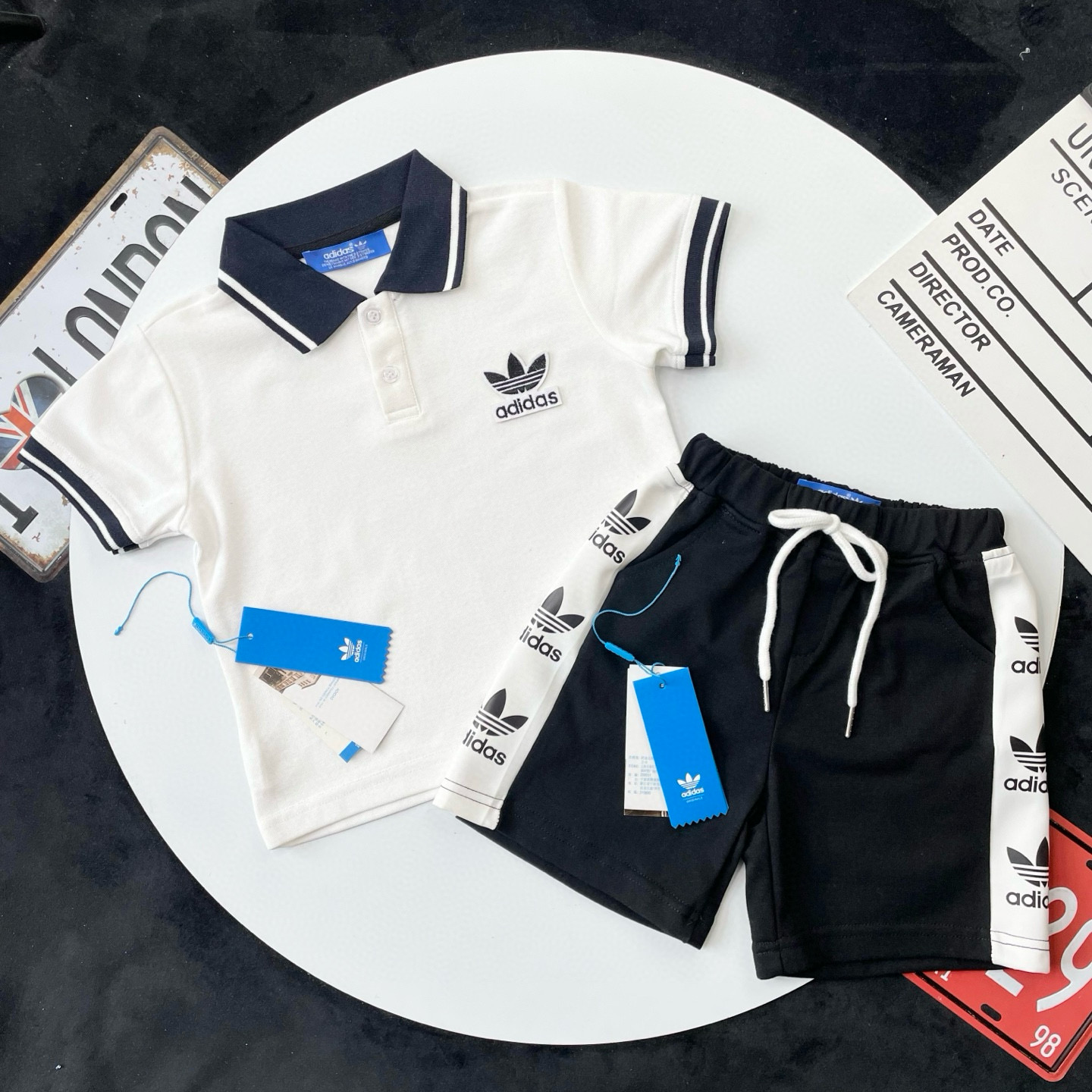 🌐 Adidas ♻️ Conjunto (90-150) ♻️ POLO ♻️ Pantalones cortos 🎗 ¡Etiqueta original! ¡Embalaje original! ¡Marca original!…